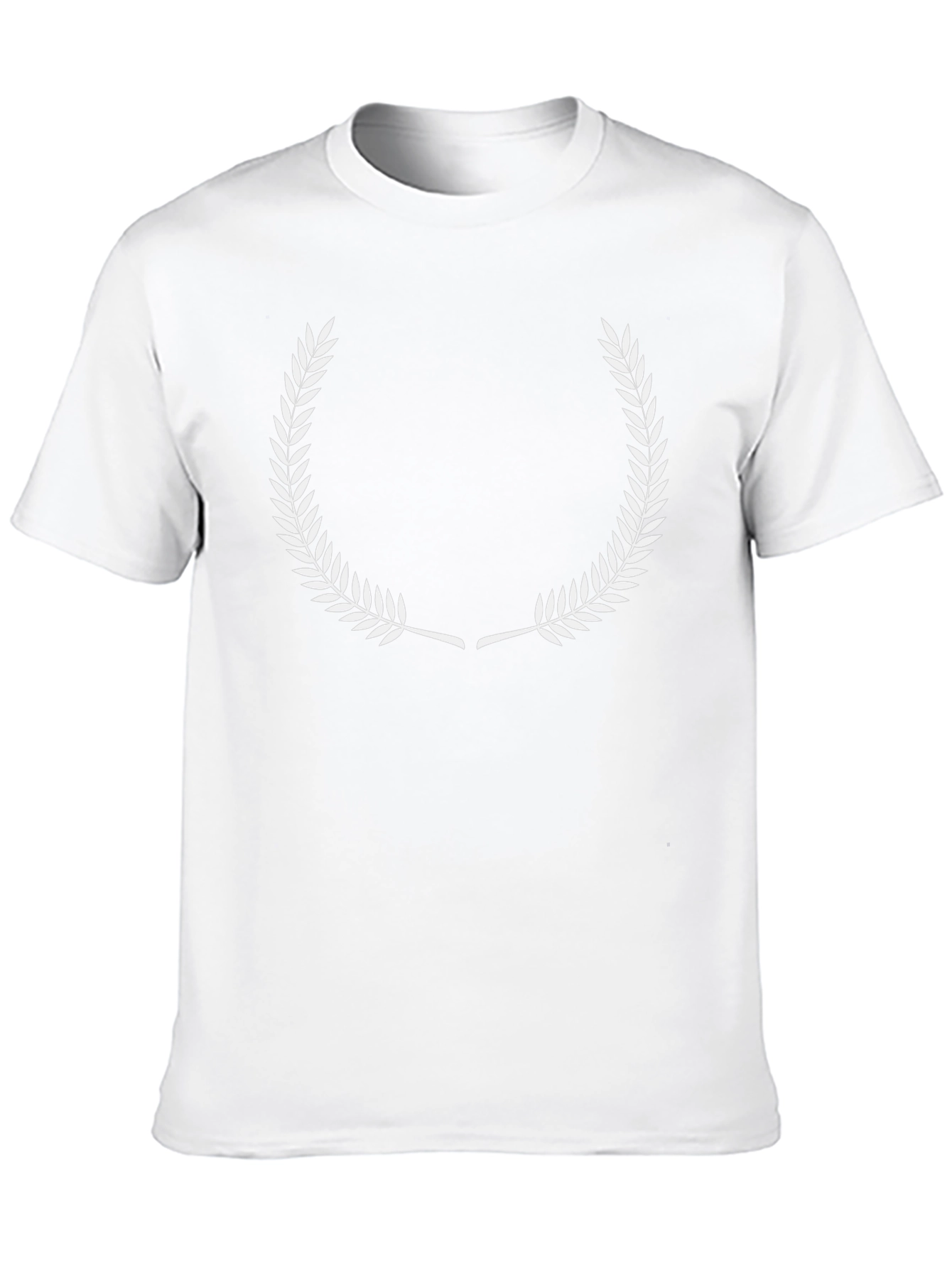 Mens Black T-Shirt with White Wreath Design