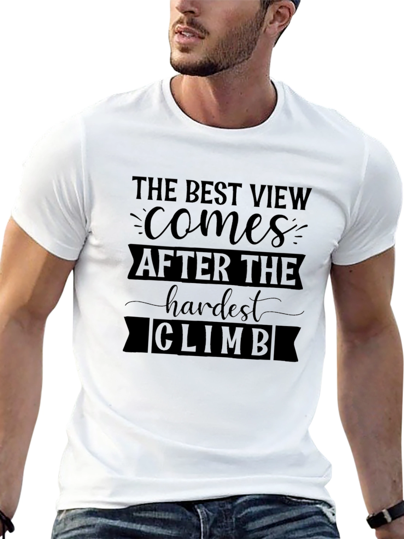 Inspirational Climb Graphic T-Shirt - The Best View