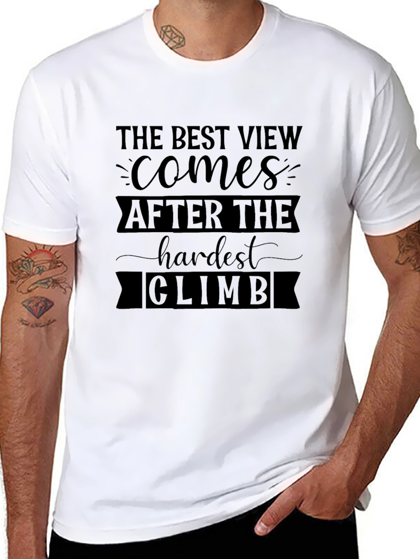 Inspirational Climb Graphic T-Shirt - The Best View
