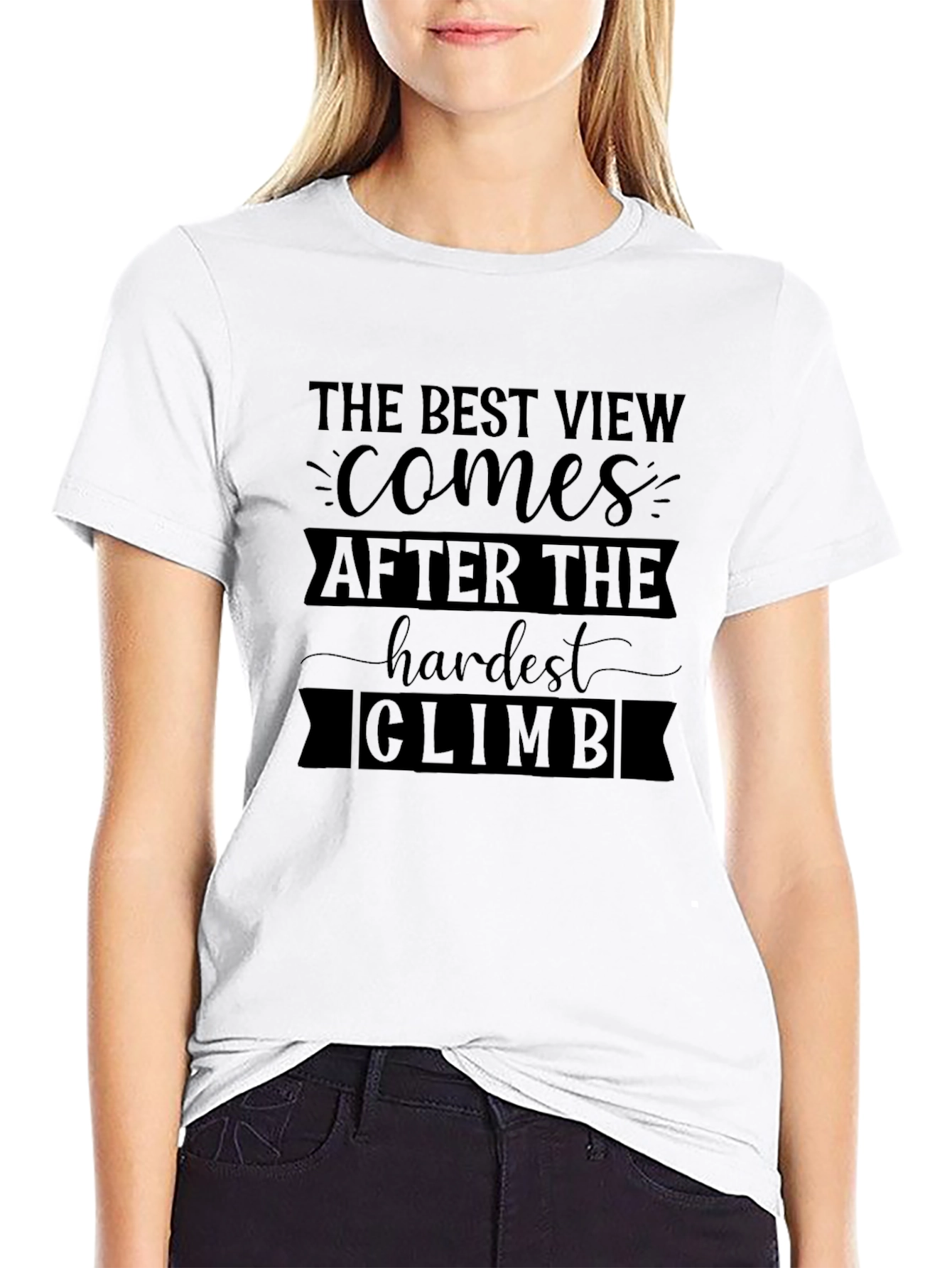 Inspirational Climb Graphic T-Shirt - The Best View