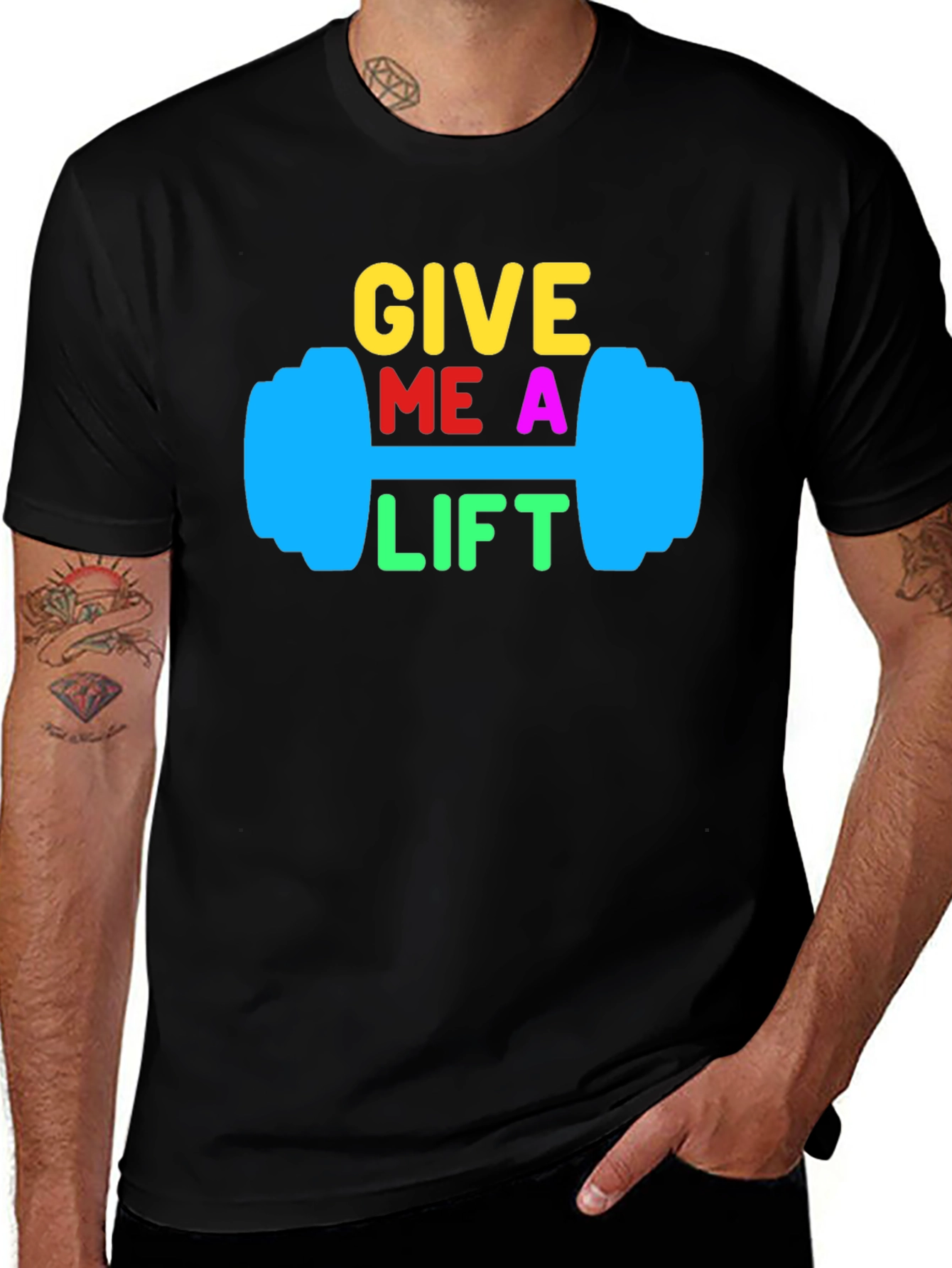 Give Me a Lift Black Graphic Tee