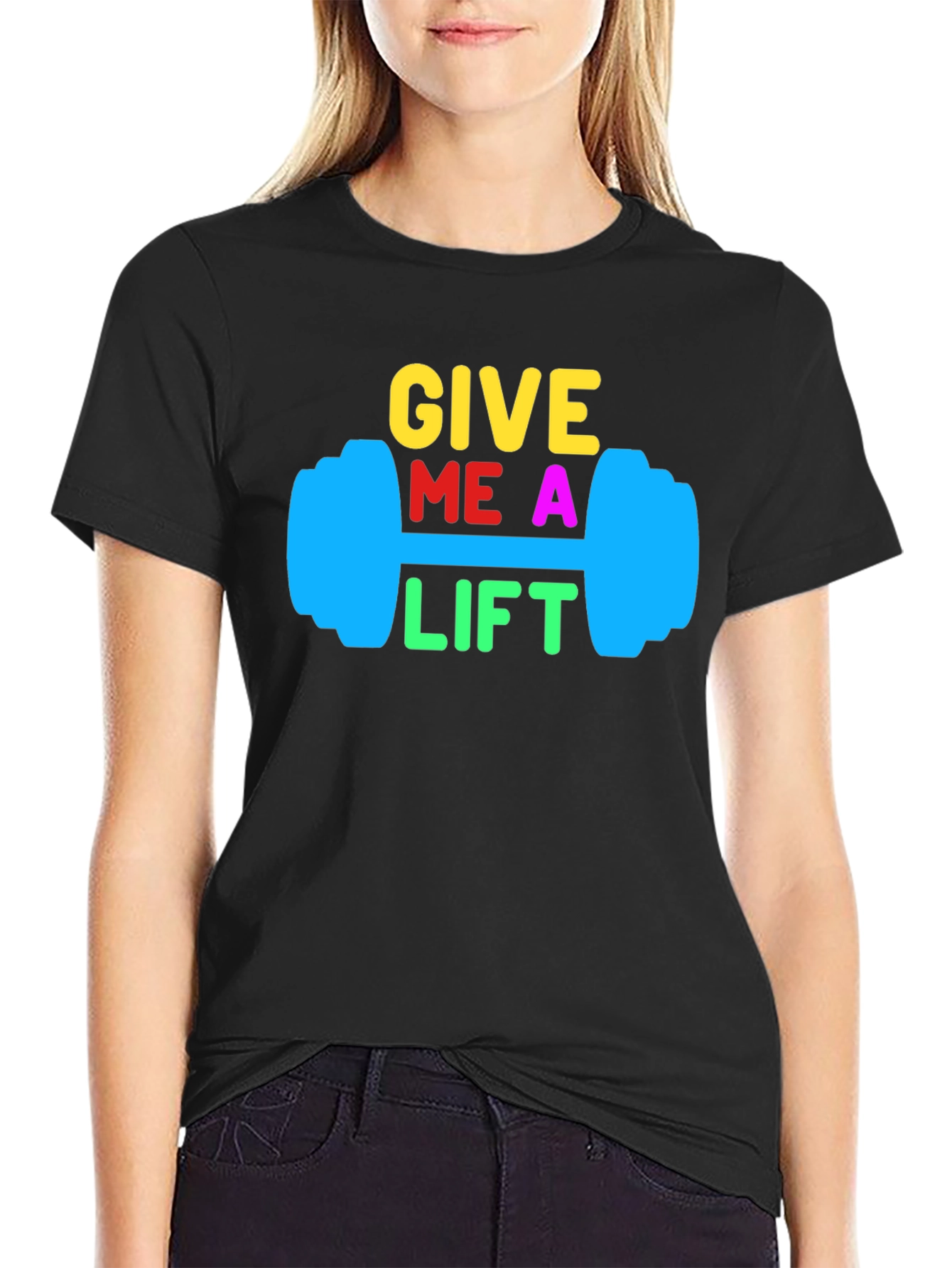 Give Me a Lift Black Graphic Tee