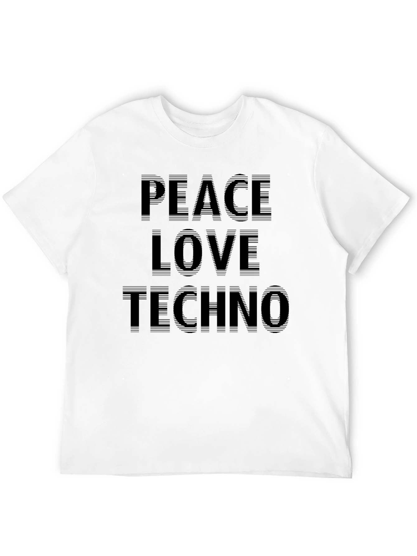 Peace Love Techno Black T-Shirt