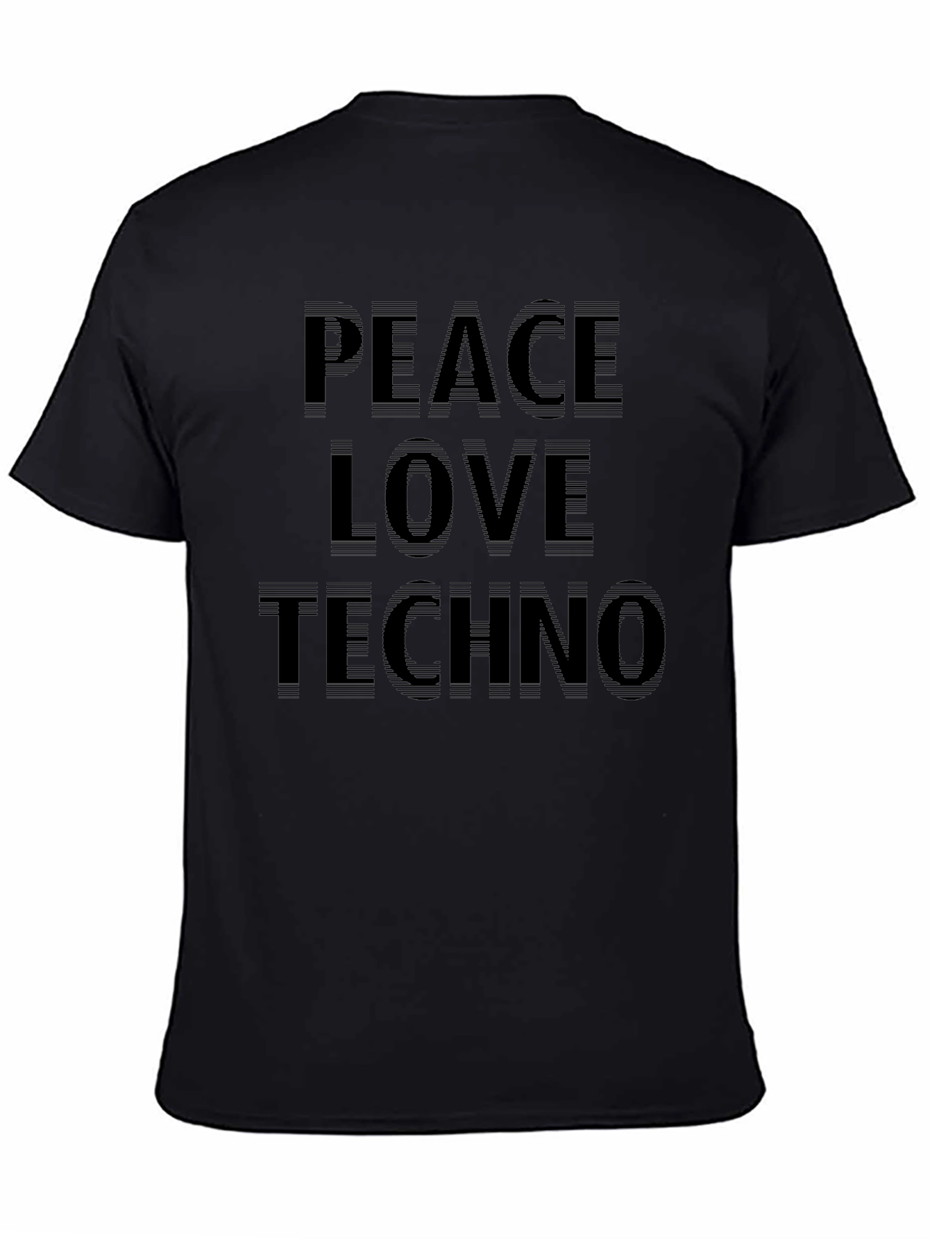 Peace Love Techno Black T-Shirt