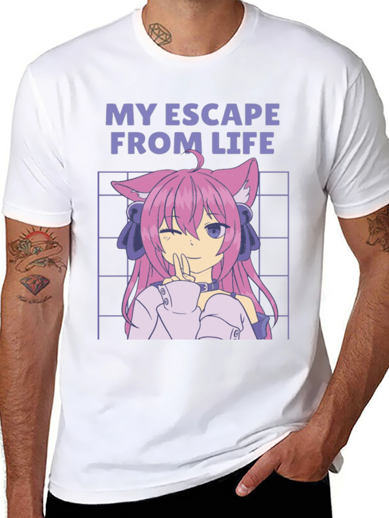 My Escape From Life Anime Cat Girl T-Shirt
