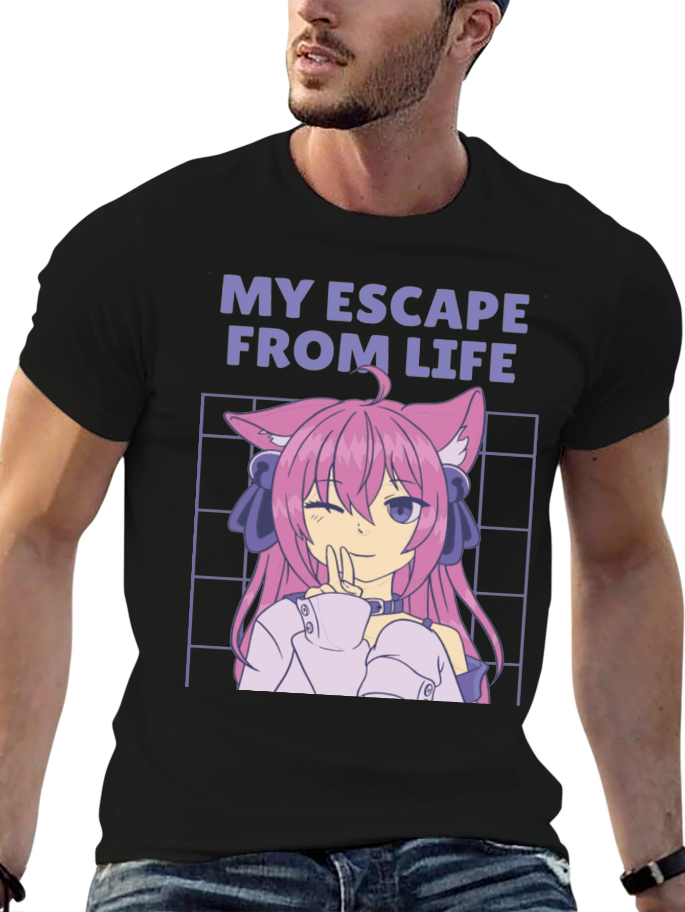 My Escape From Life Anime Cat Girl T-Shirt