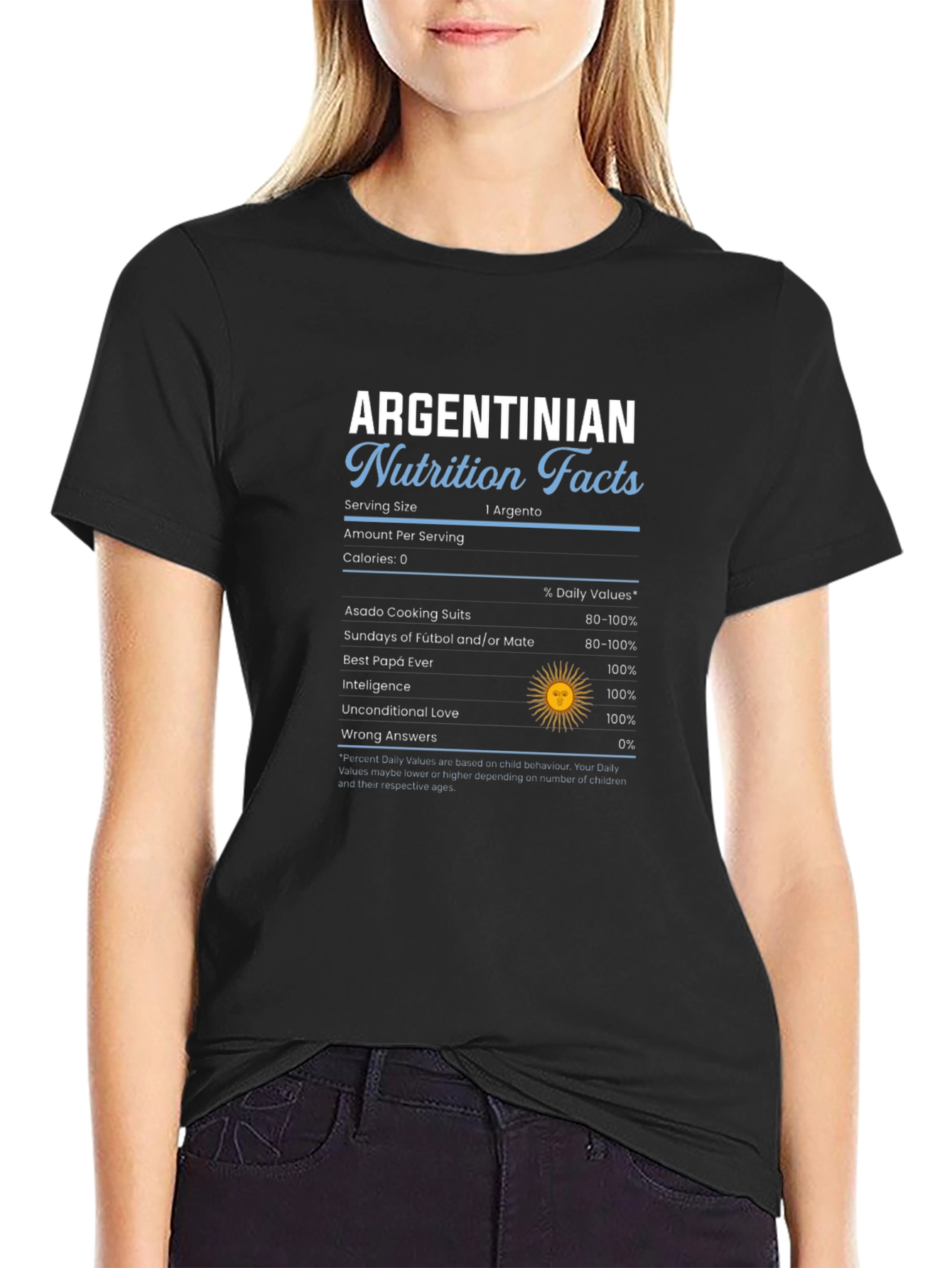 Argentinian Nutrition Facts Graphic T-Shirt