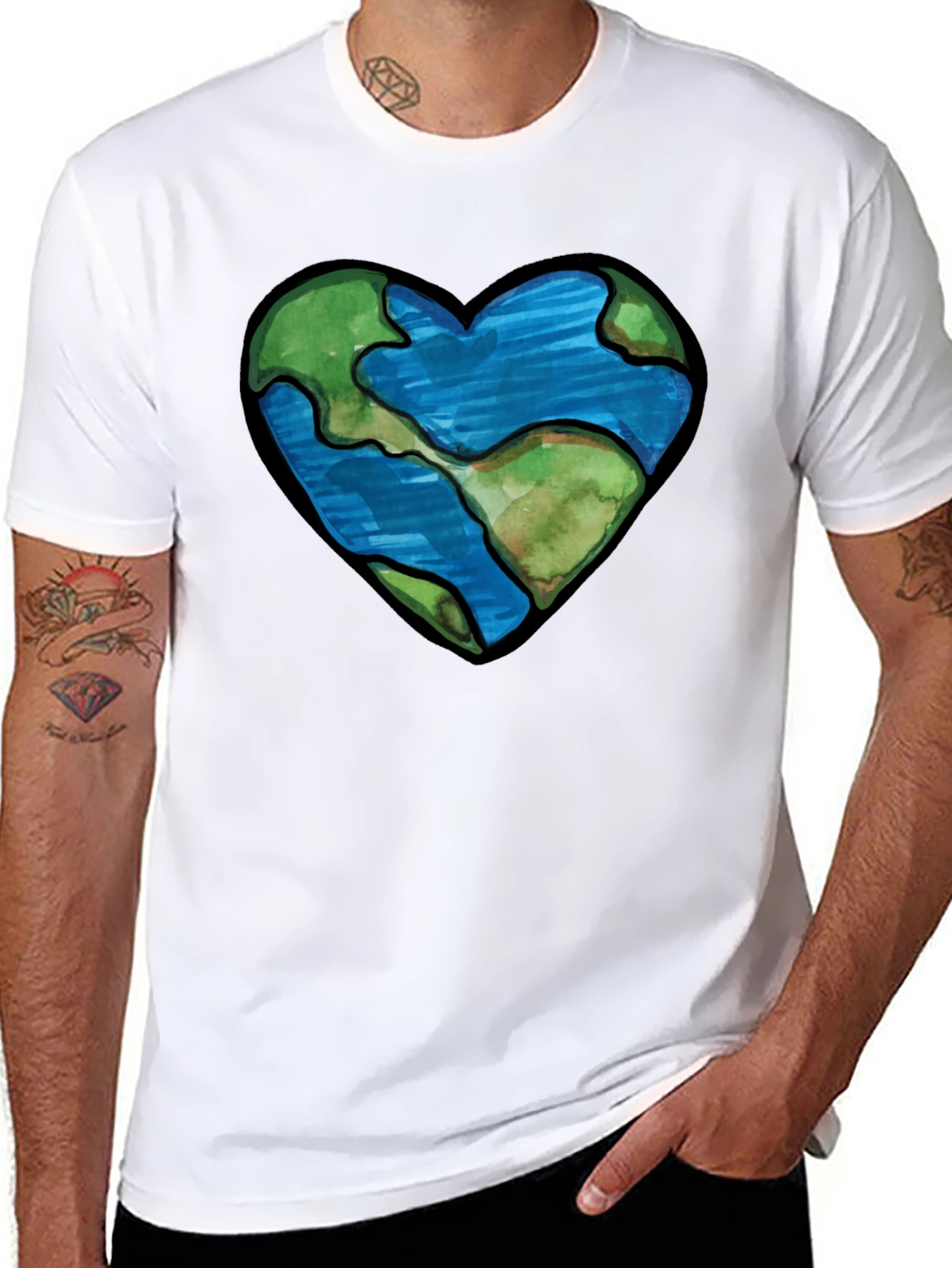Earth Heart Graphic Tee - Black