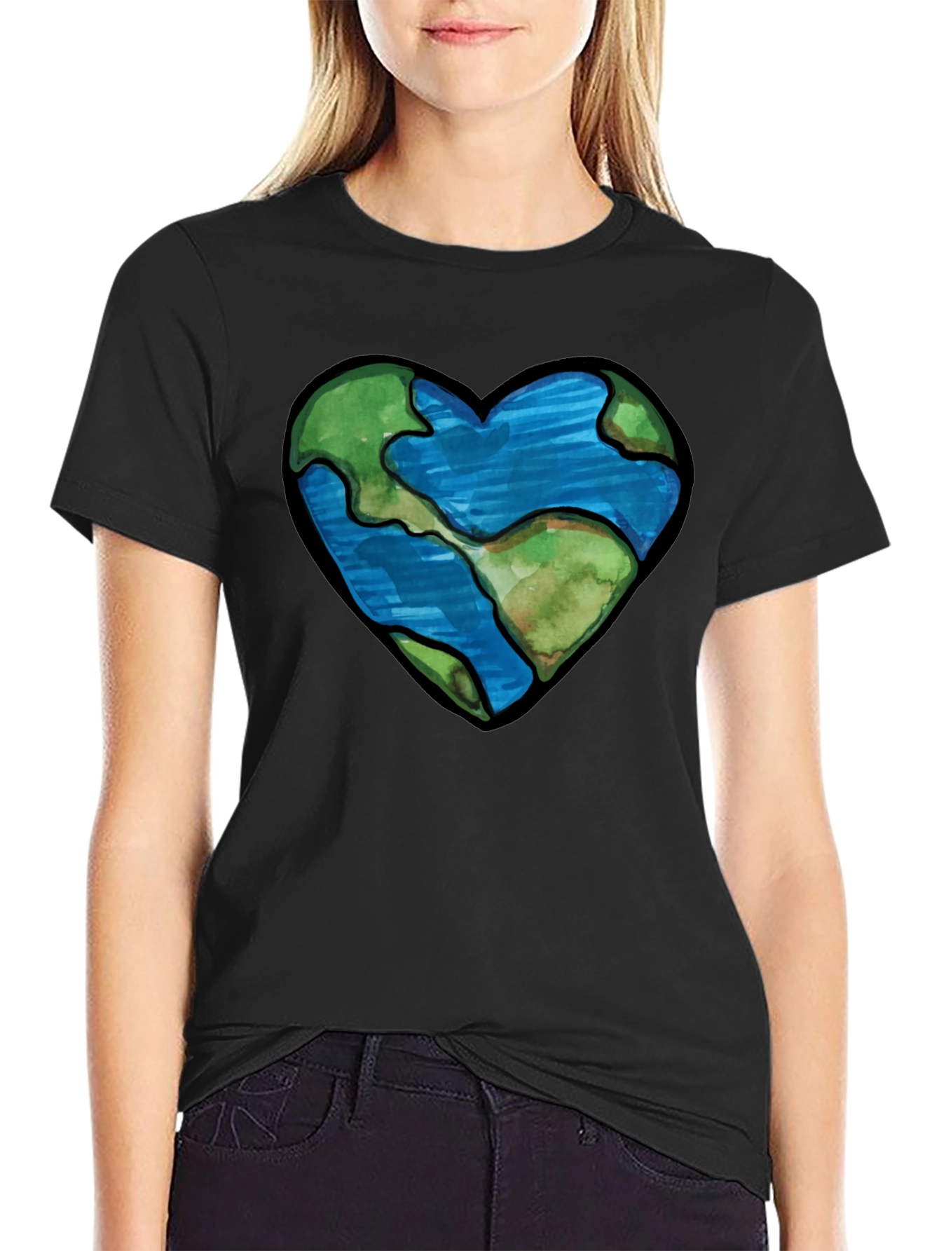 Earth Heart Graphic Tee - Black