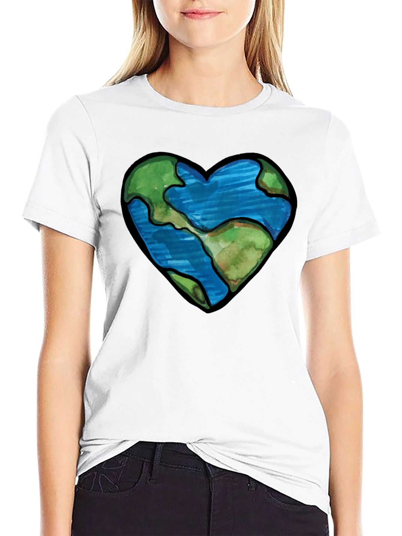 Earth Heart Graphic Tee - Black