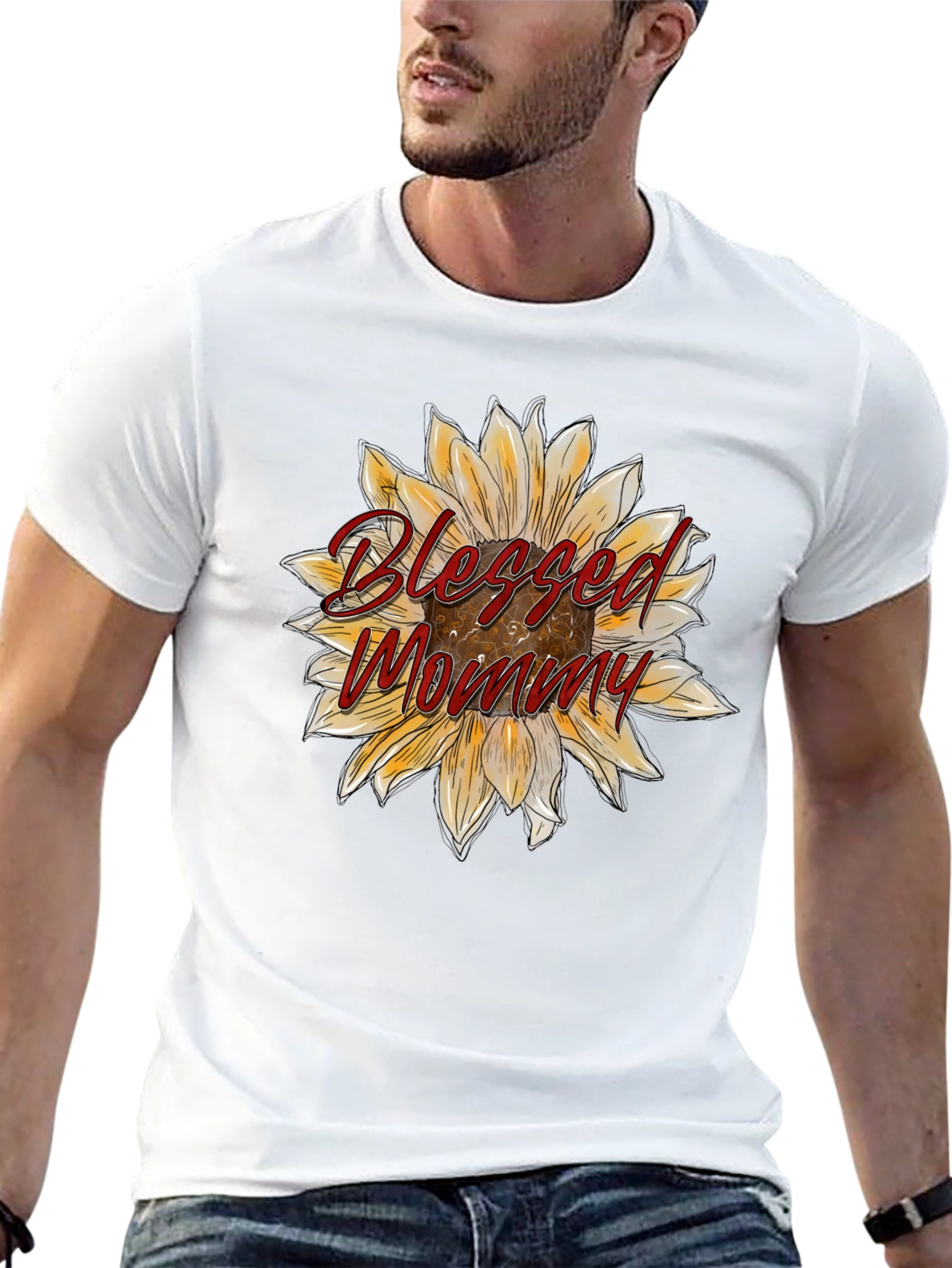 Blessed Mommy Sunflower Graphic Tee