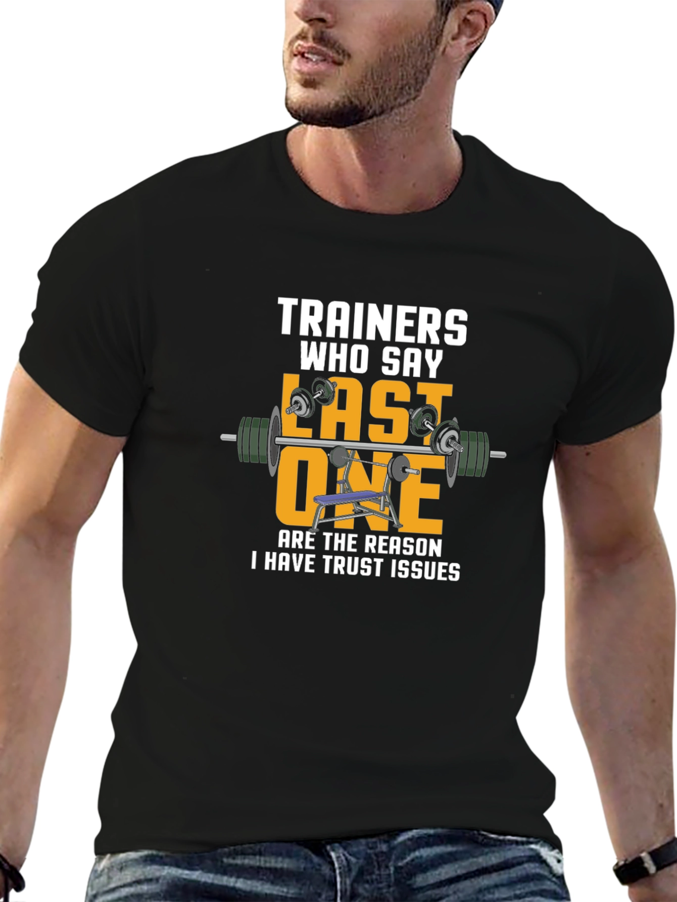 Trainers Last One Funny Gym Workout Black T-Shirt