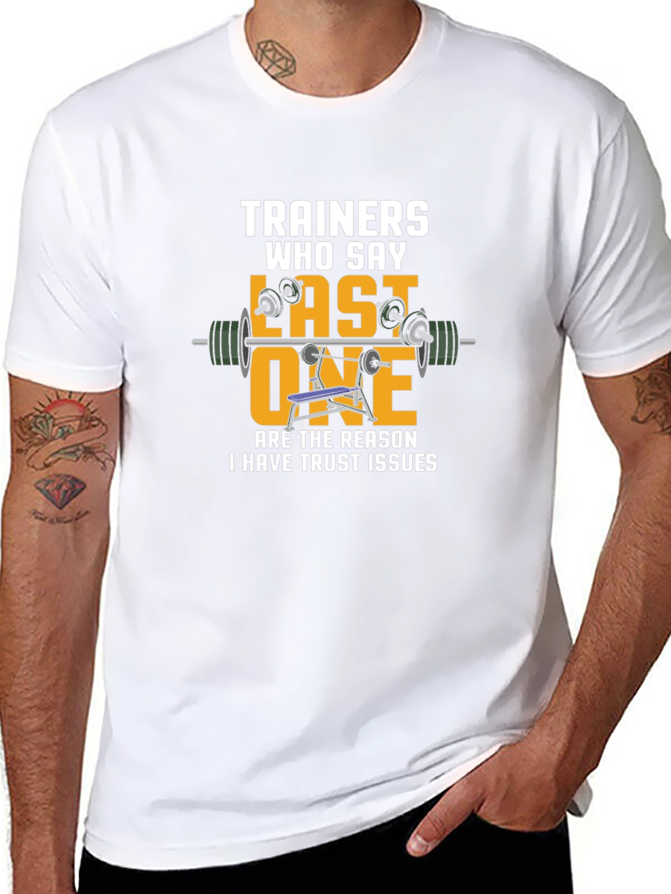 Trainers Last One Funny Gym Workout Black T-Shirt