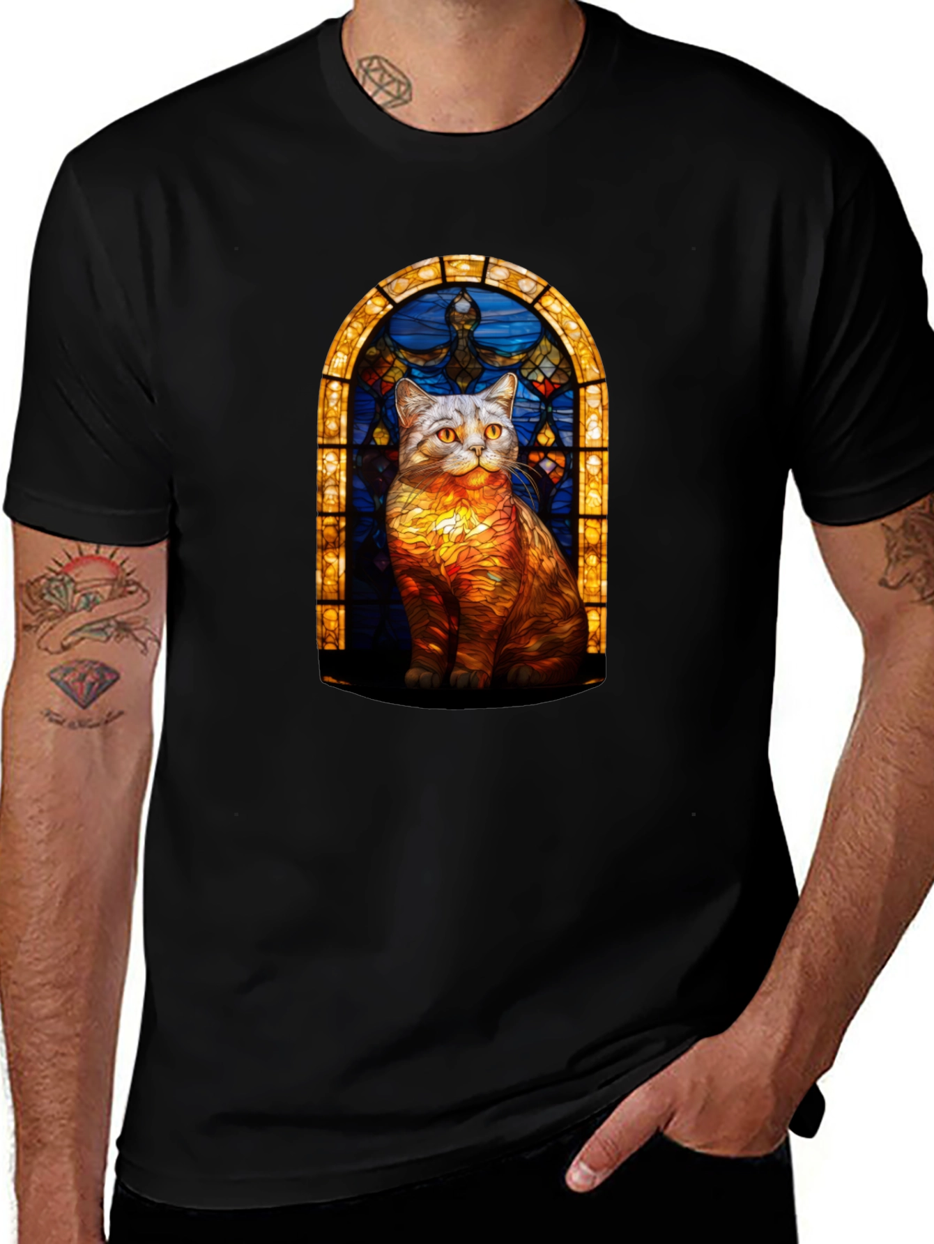 Stained Glass Cat T-Shirt