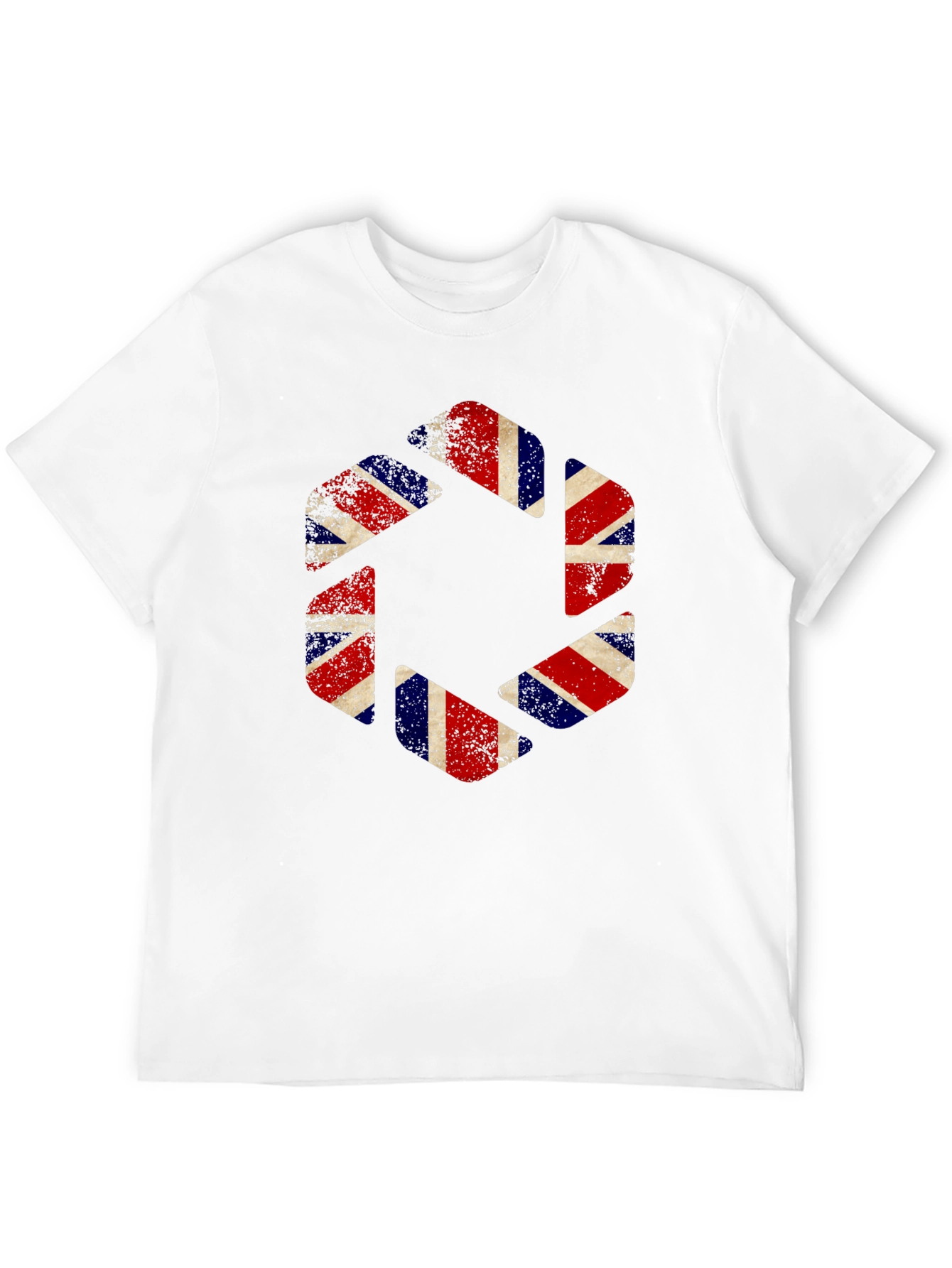 Union Jack Aperture Graphic Print Black T-Shirt