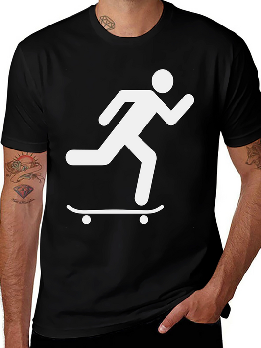 Skateboard Runner Graphic Tee - Black