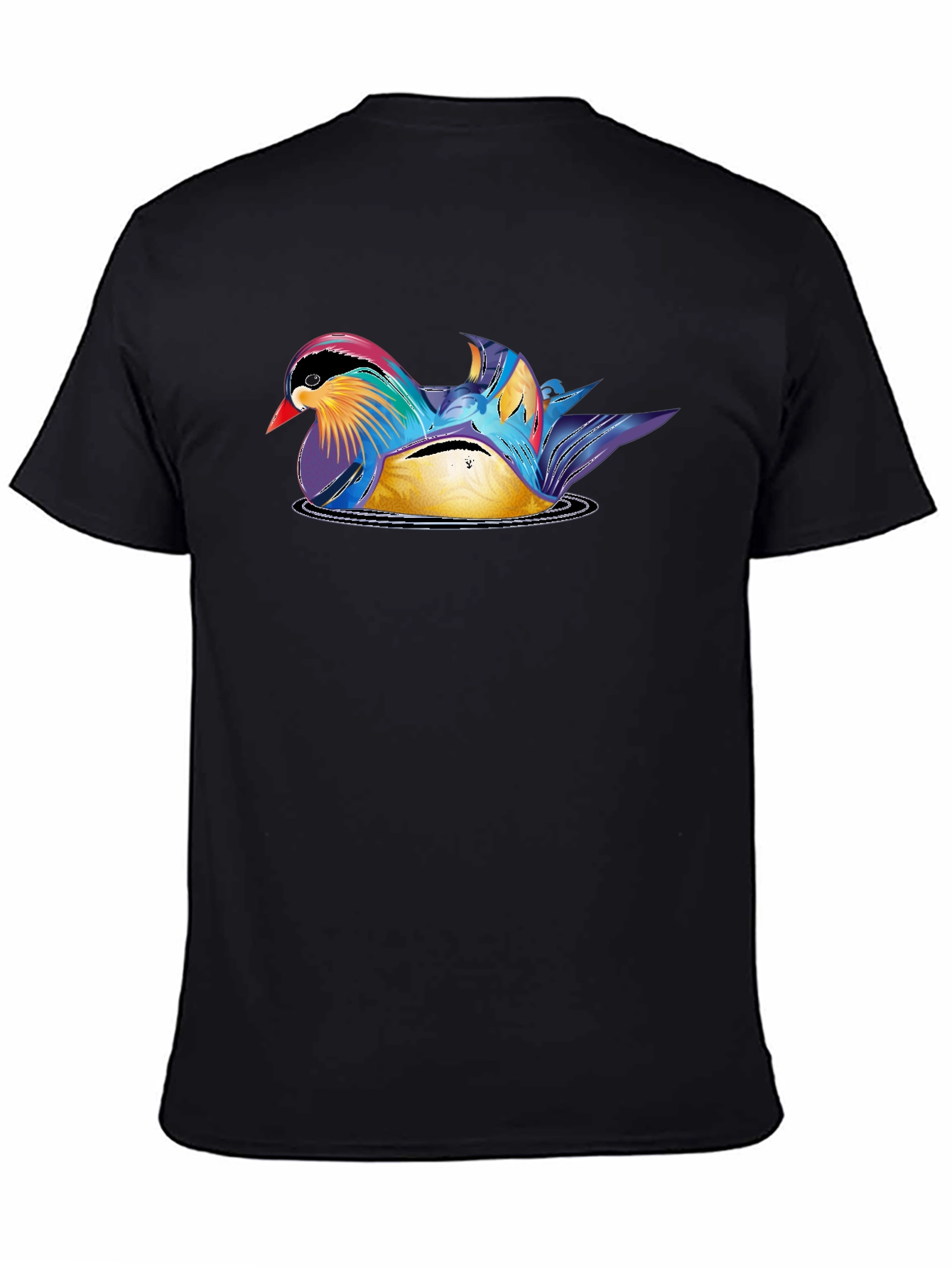 Mandarin Duck Graphic Tee - Stylish Mens Black T-Shirt