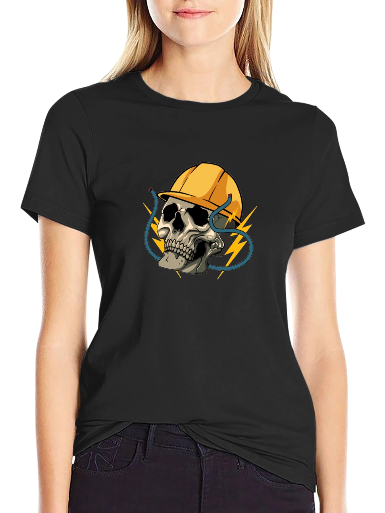 Electrician Skull T-Shirt - Bold Graphic Tee