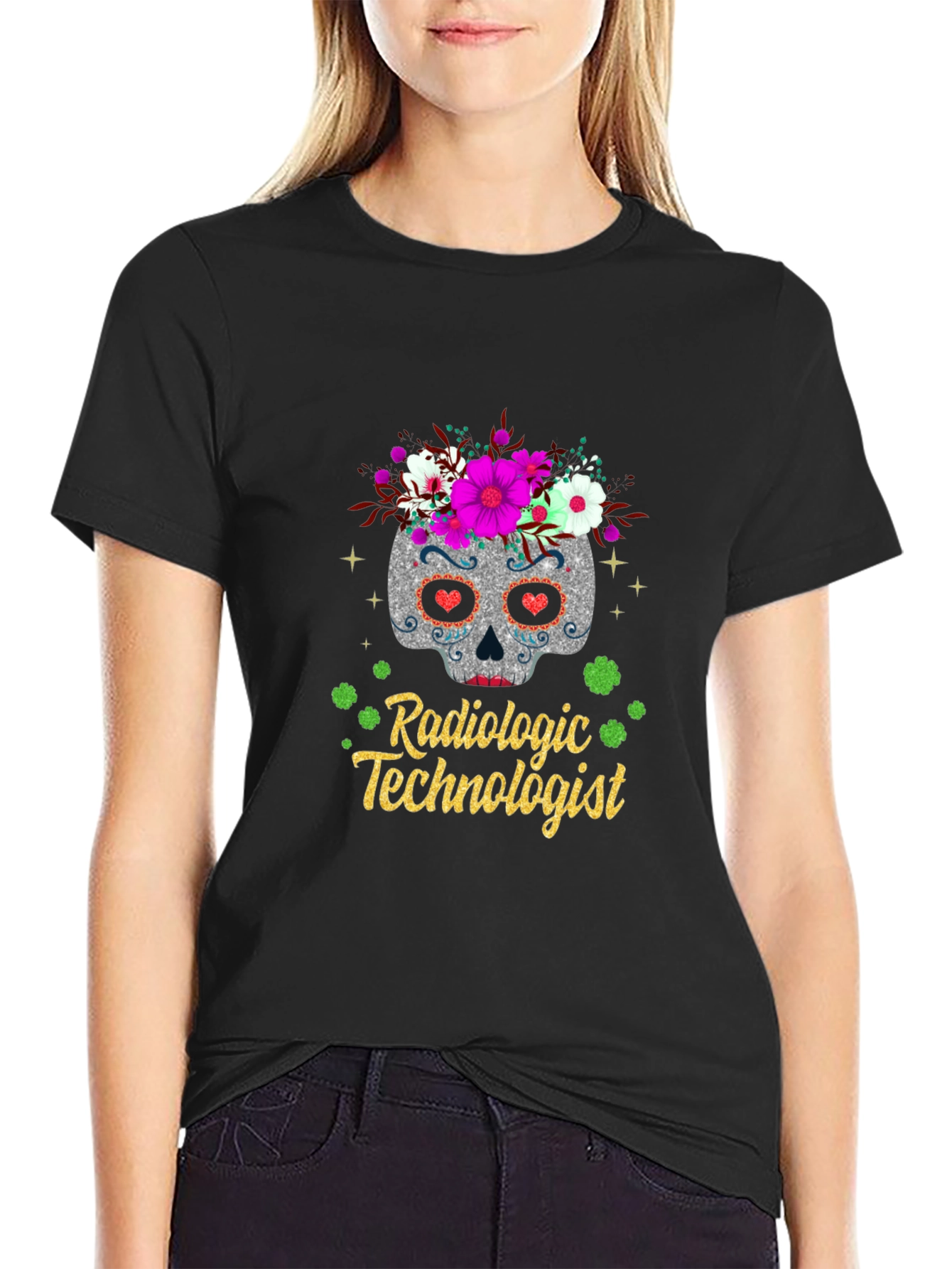 Radiologic Technologist Sugar Skull T-Shirt