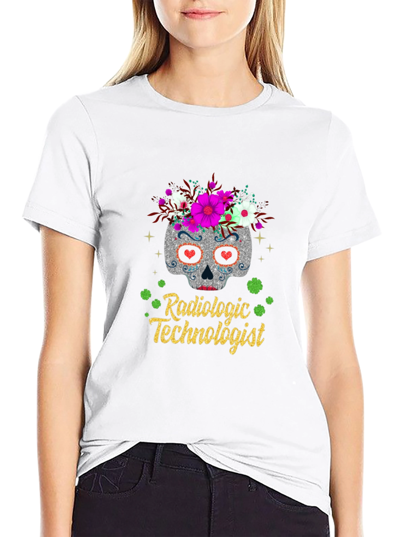 Radiologic Technologist Sugar Skull T-Shirt