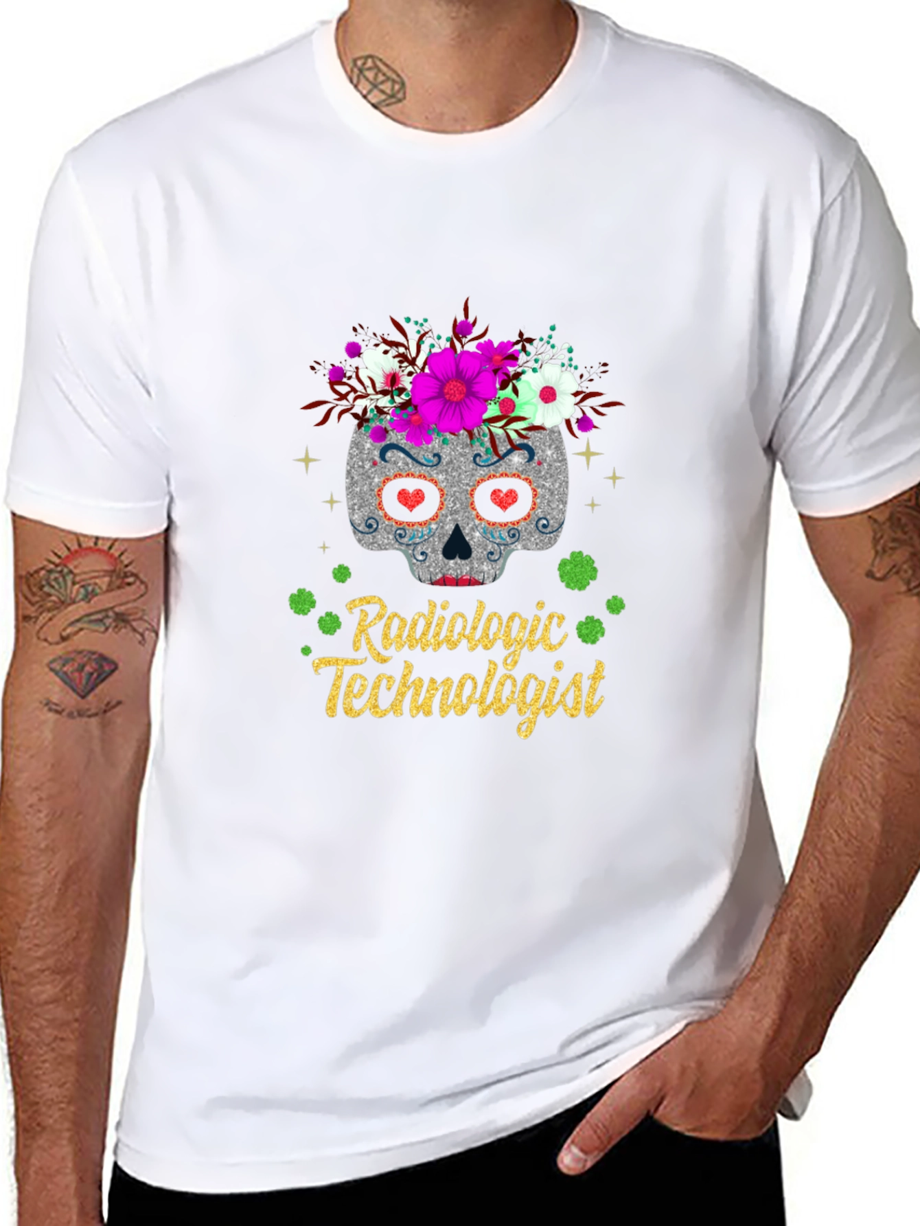 Radiologic Technologist Sugar Skull T-Shirt