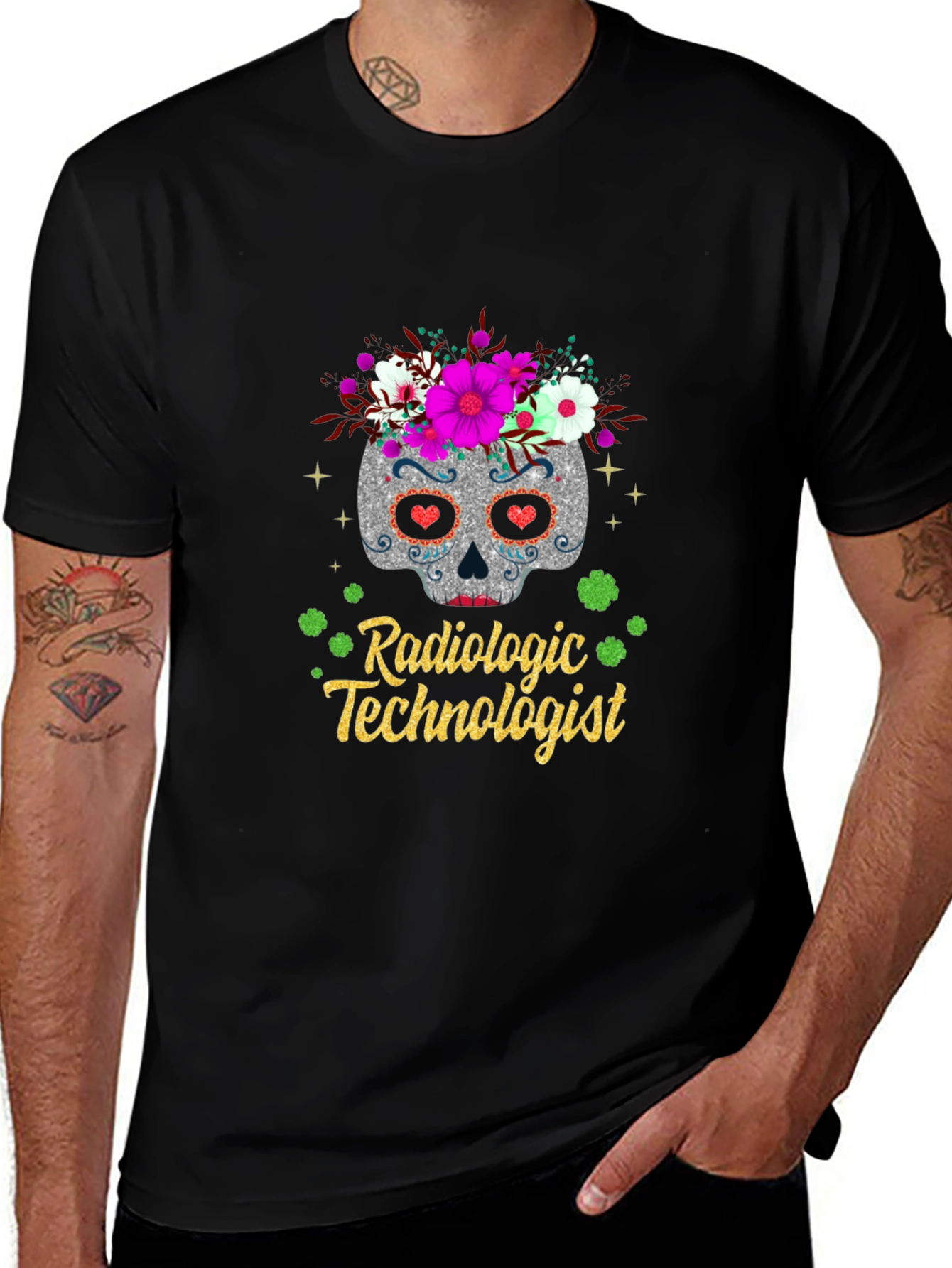Radiologic Technologist Sugar Skull T-Shirt