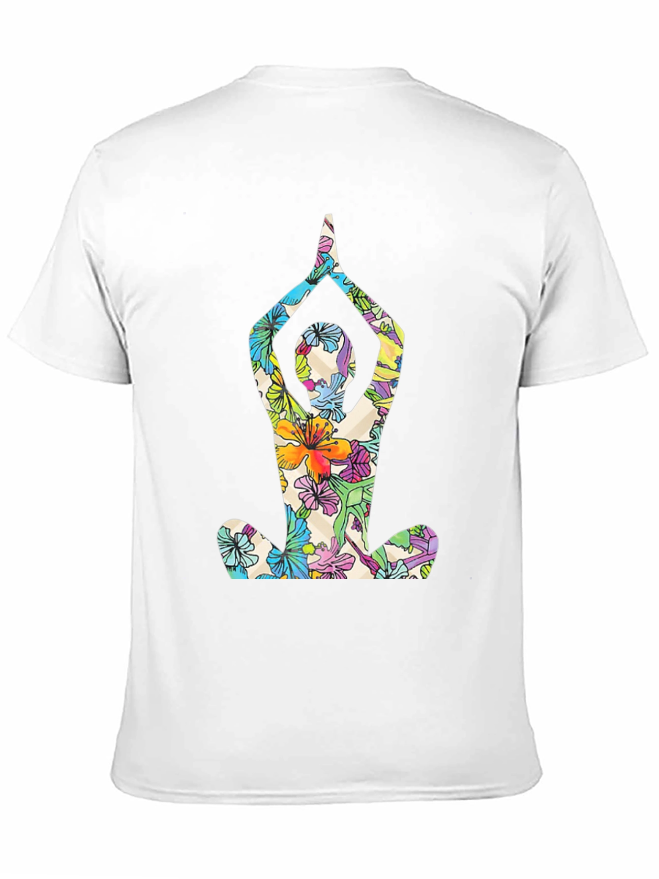 Floral Yoga T-Shirt - Mens Black Tee