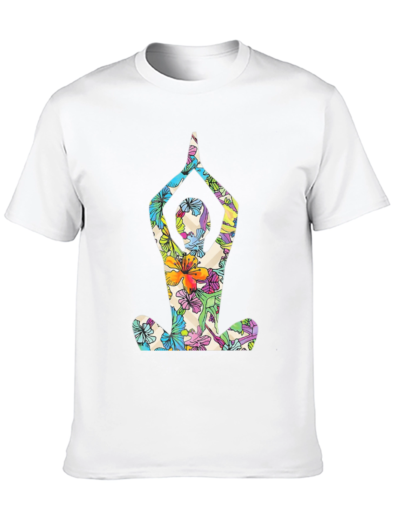 Floral Yoga T-Shirt - Mens Black Tee
