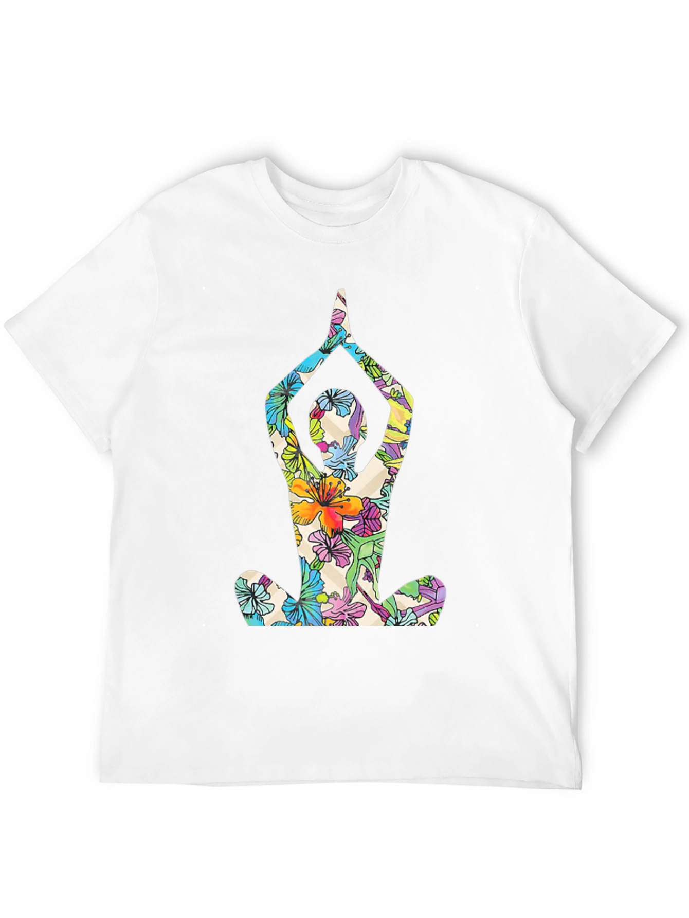 Floral Yoga T-Shirt - Mens Black Tee