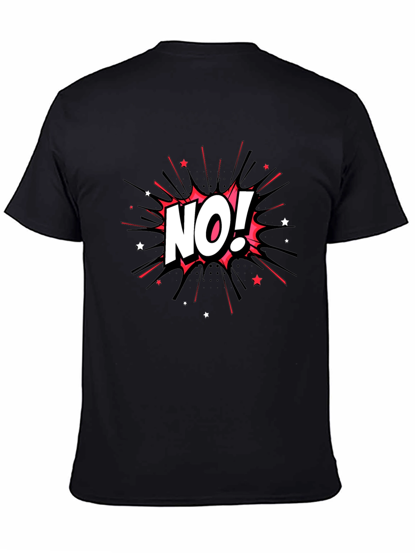 No! Graphic Print Black Tee