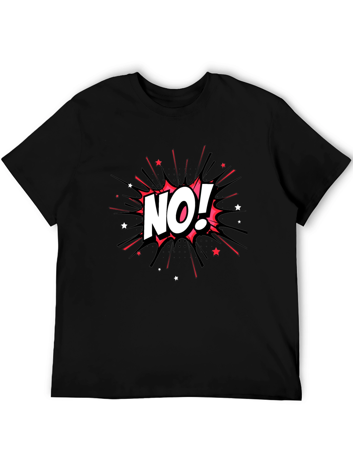 No! Graphic Print Black Tee