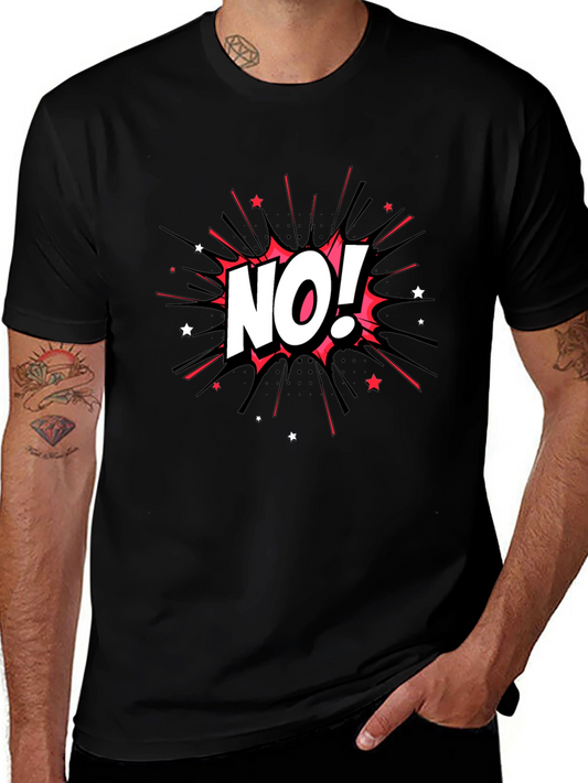 No! Graphic Print Black Tee