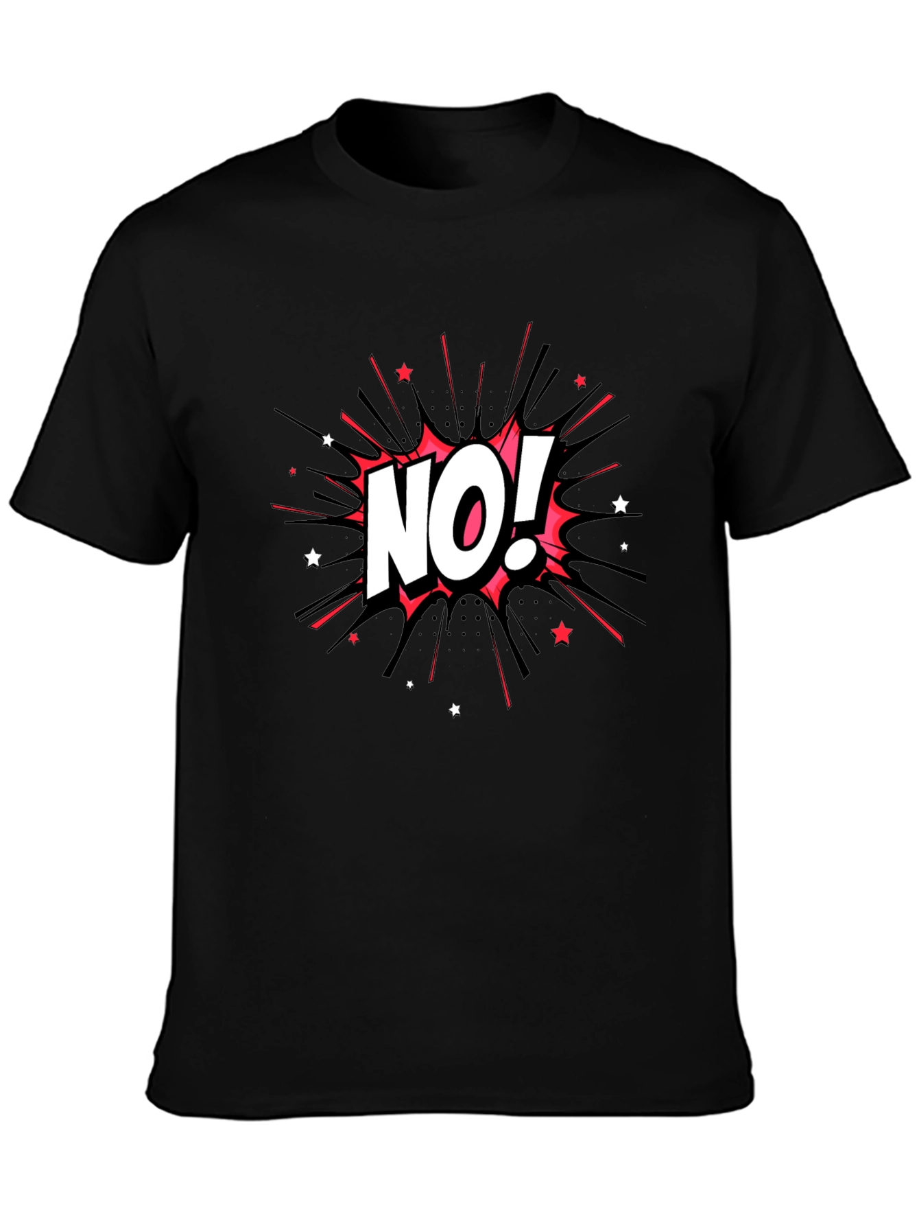 No! Graphic Print Black Tee