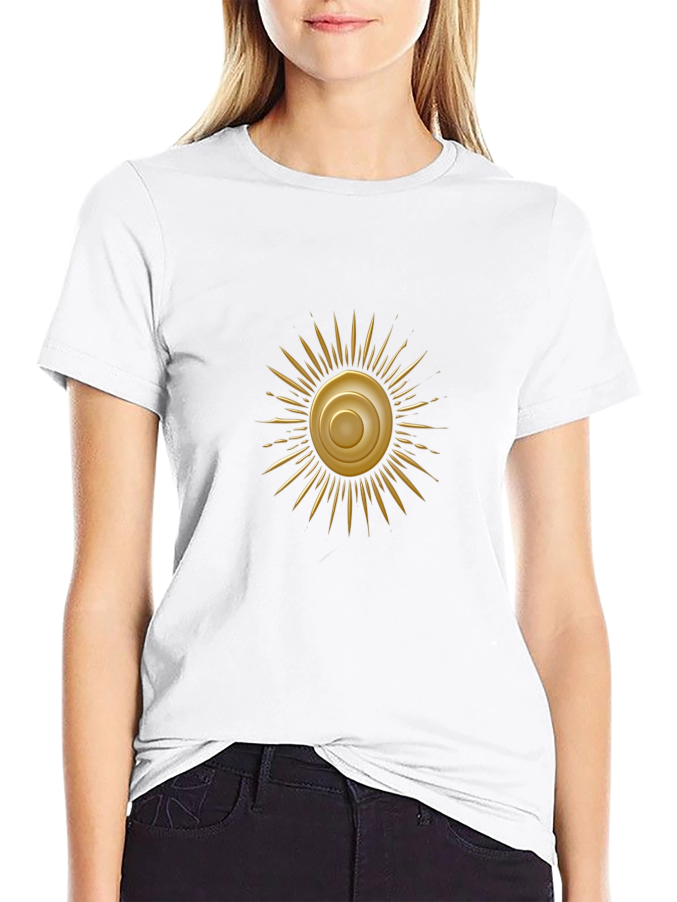 Golden Sun Graphic Black T-Shirt