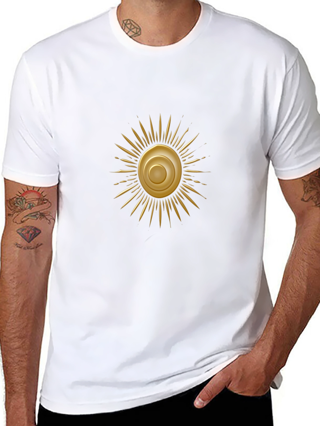 Golden Sun Graphic Black T-Shirt