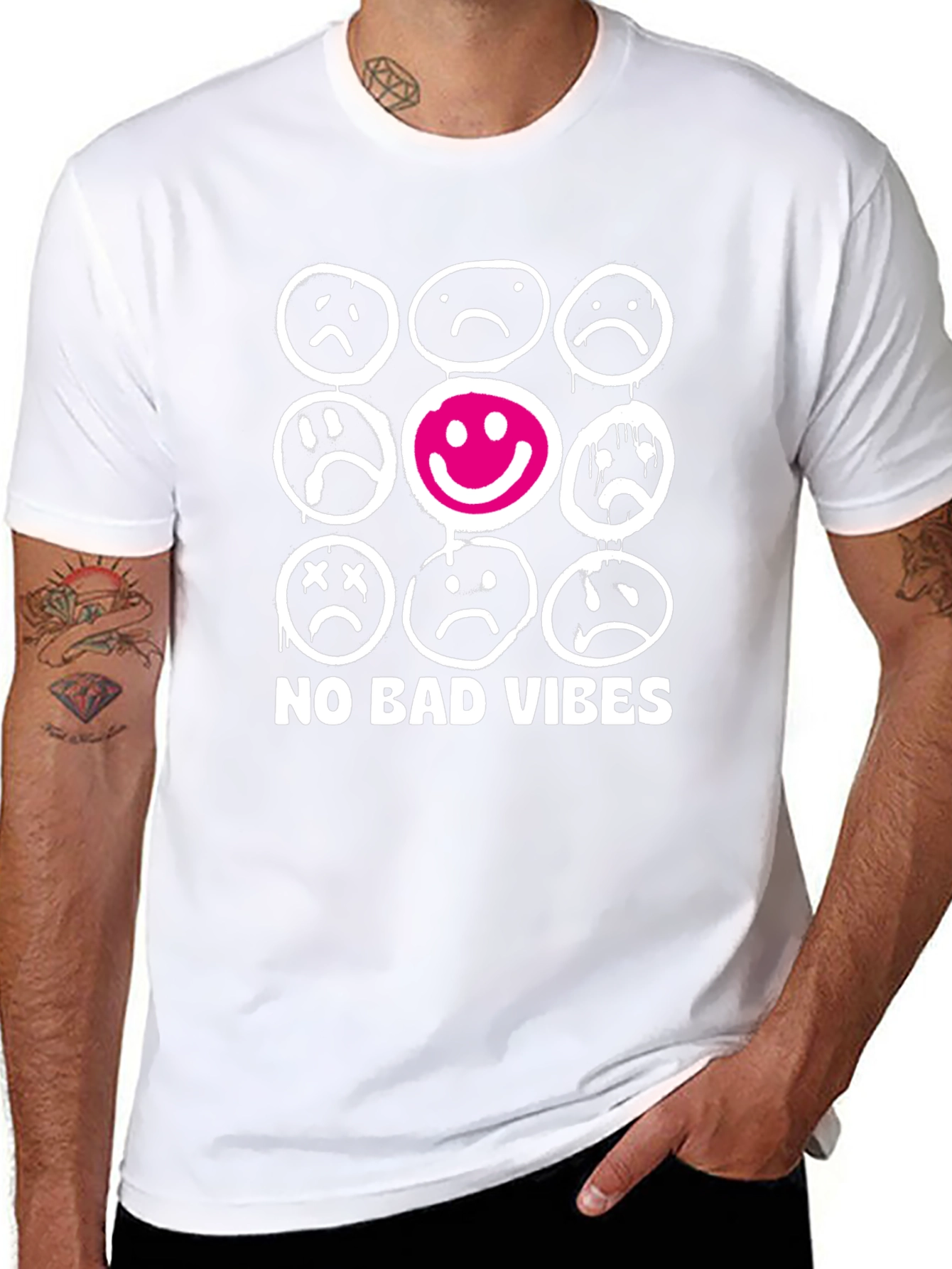 No Bad Vibes Graphic T-Shirt - Black