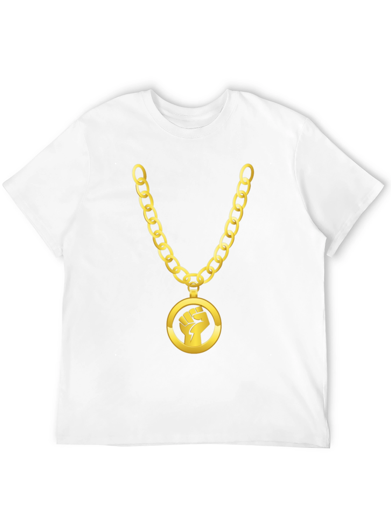 Gold Chain Fist Graphic Black T-Shirt