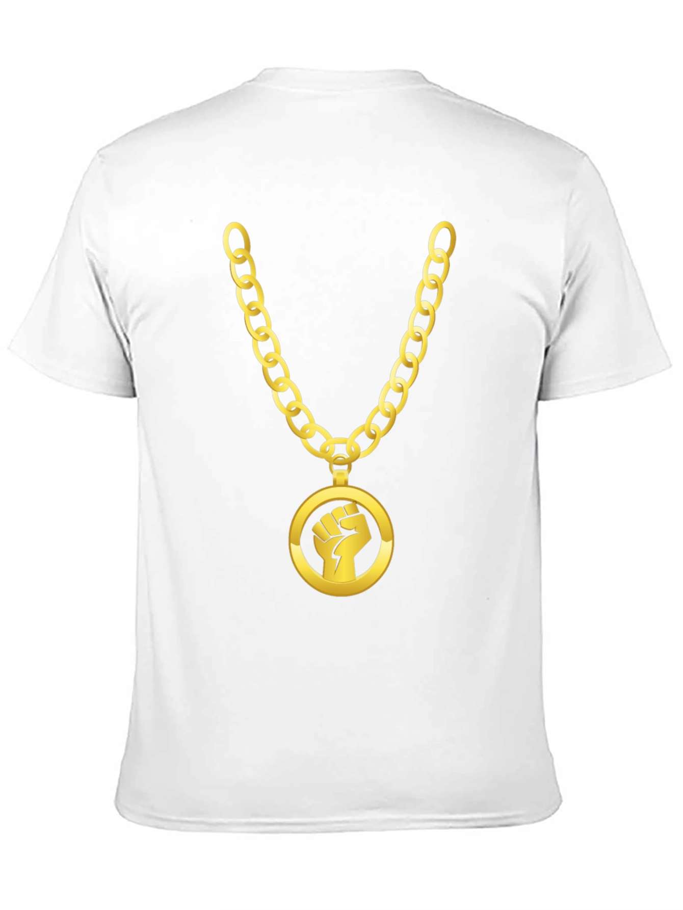Gold Chain Fist Graphic Black T-Shirt