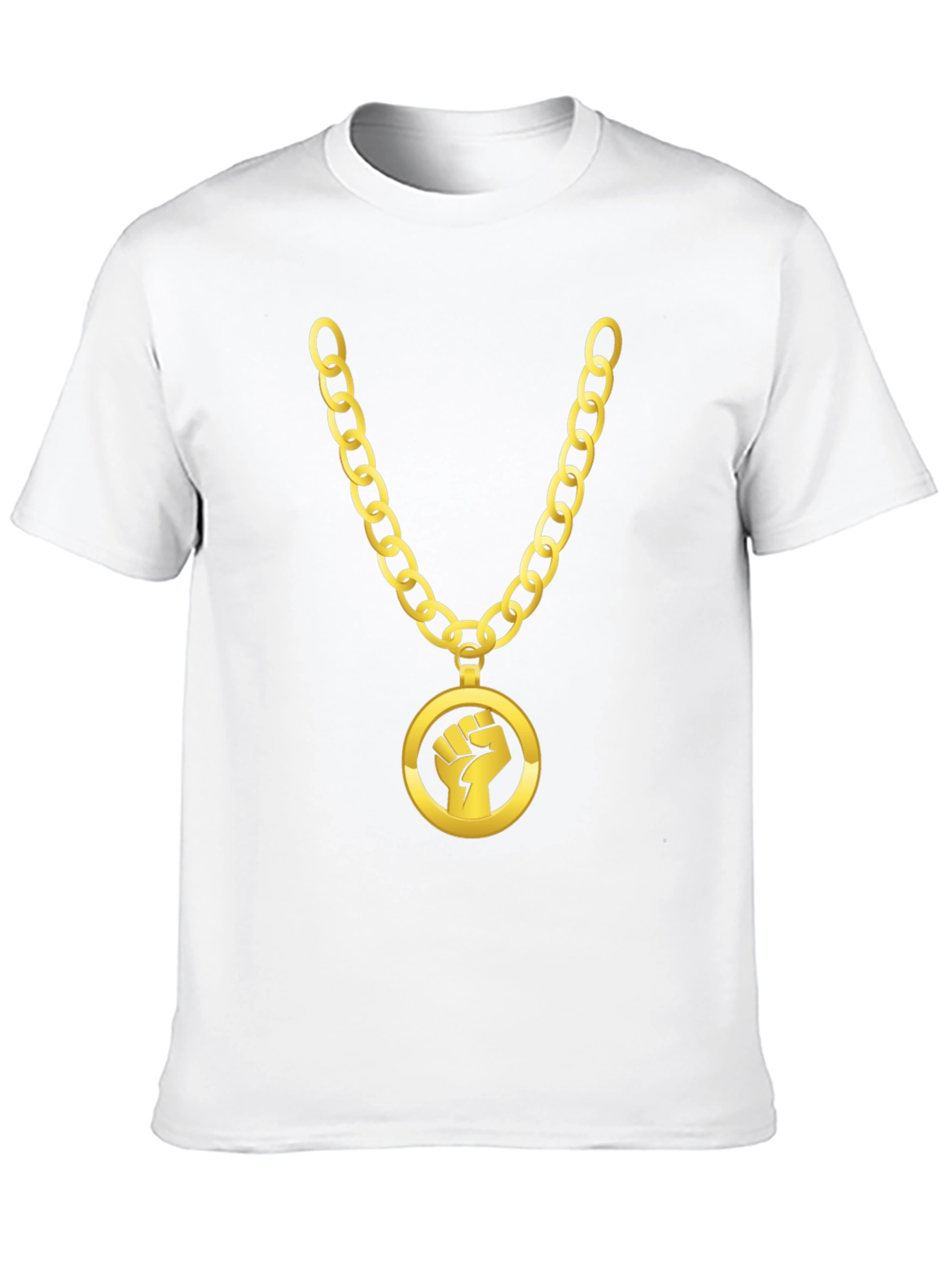 Gold Chain Fist Graphic Black T-Shirt