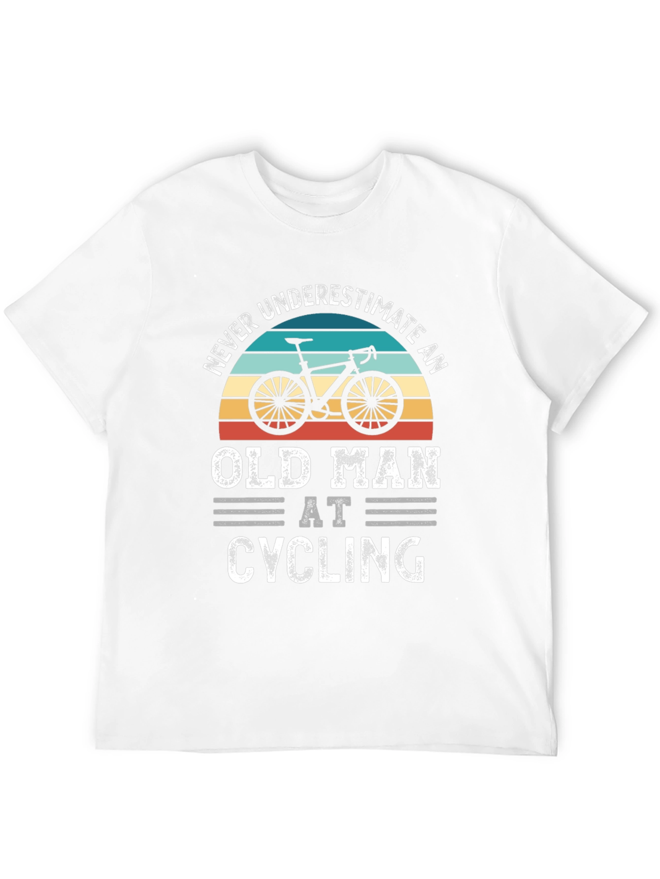 Never Underestimate Old Man Cycling T-Shirt