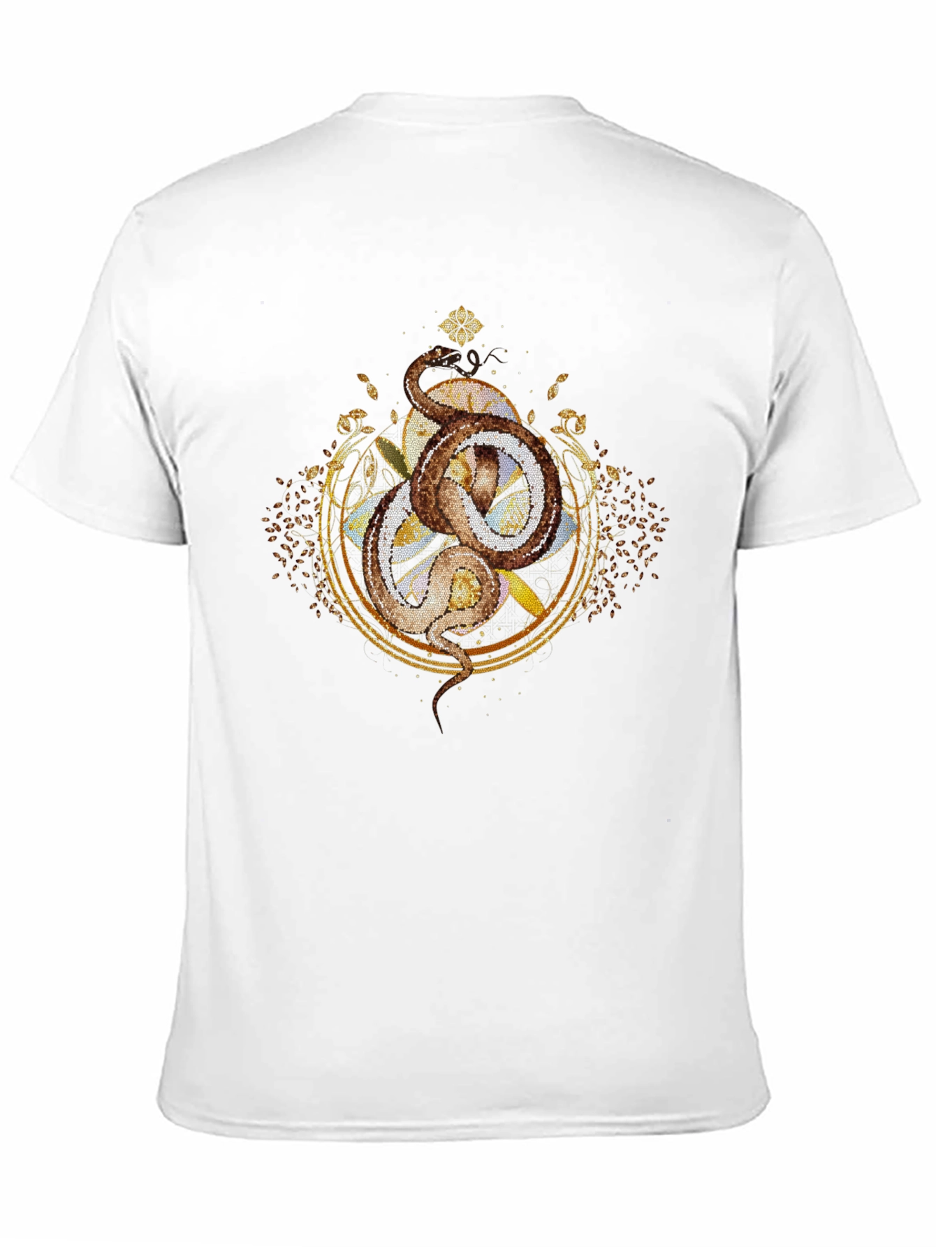 Mystic Serpent T-Shirt: Ornate Gold Design