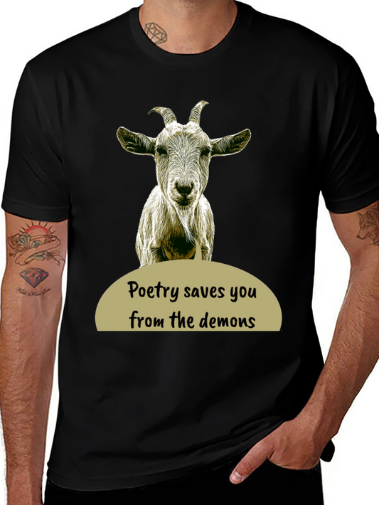 Poetry Saves You Goat Graphic T-Shirt