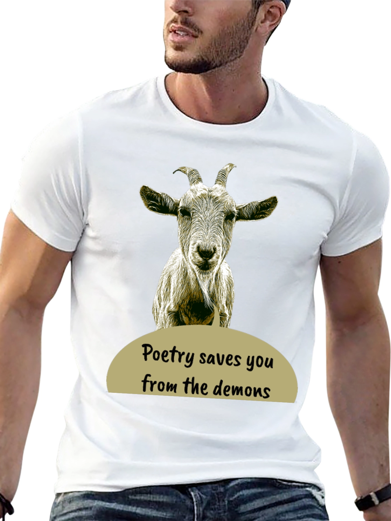 Poetry Saves You Goat Graphic T-Shirt