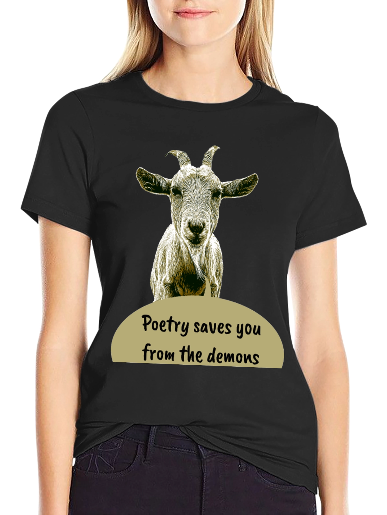 Poetry Saves You Goat Graphic T-Shirt