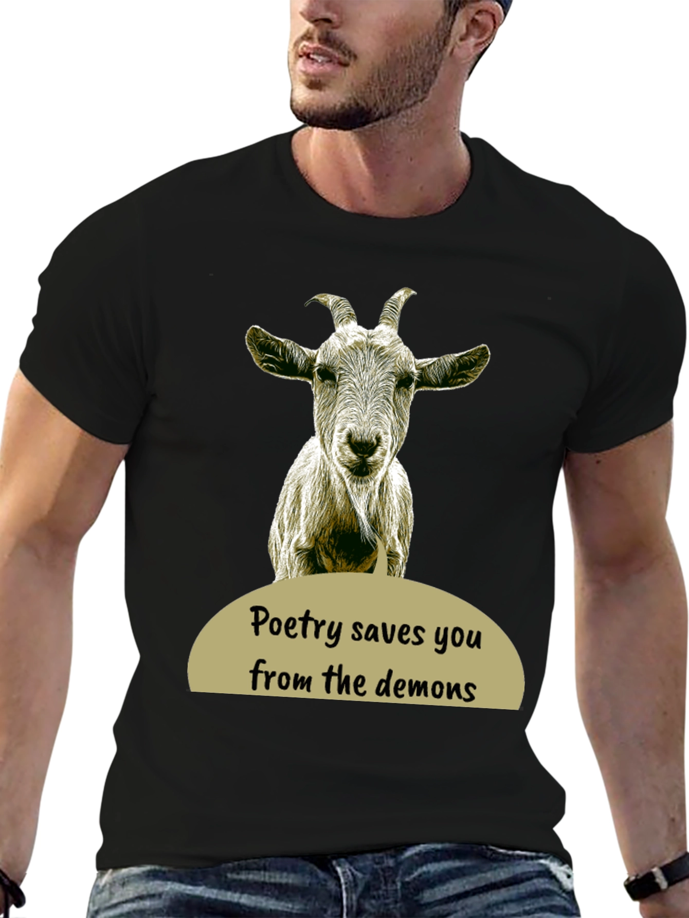 Poetry Saves You Goat Graphic T-Shirt