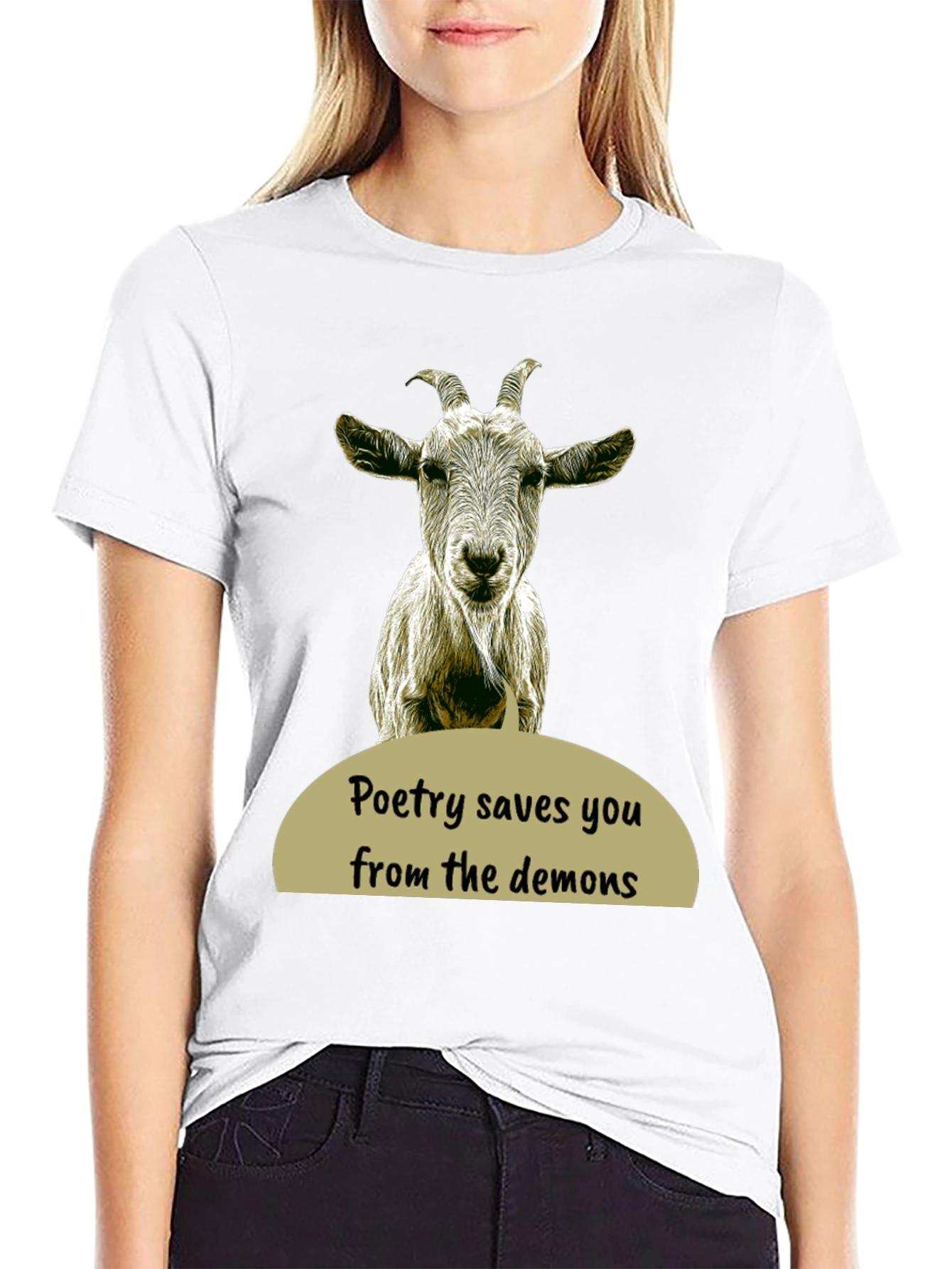 Poetry Saves You Goat Graphic T-Shirt