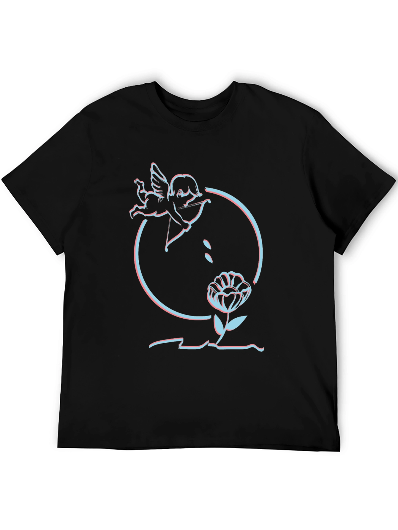 Cupid Flower Graphic Tee - Trendy Style