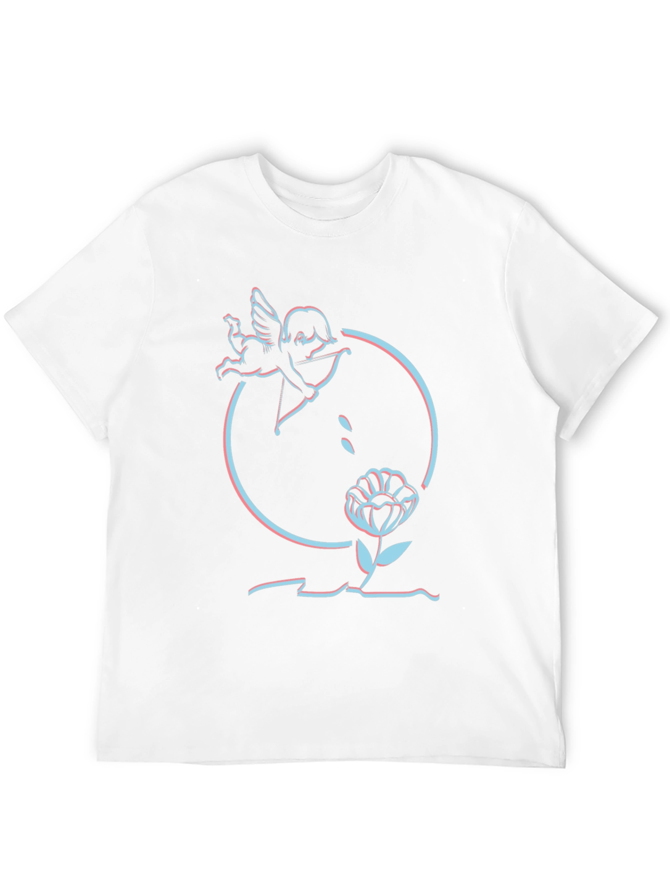 Cupid Flower Graphic Tee - Trendy Style