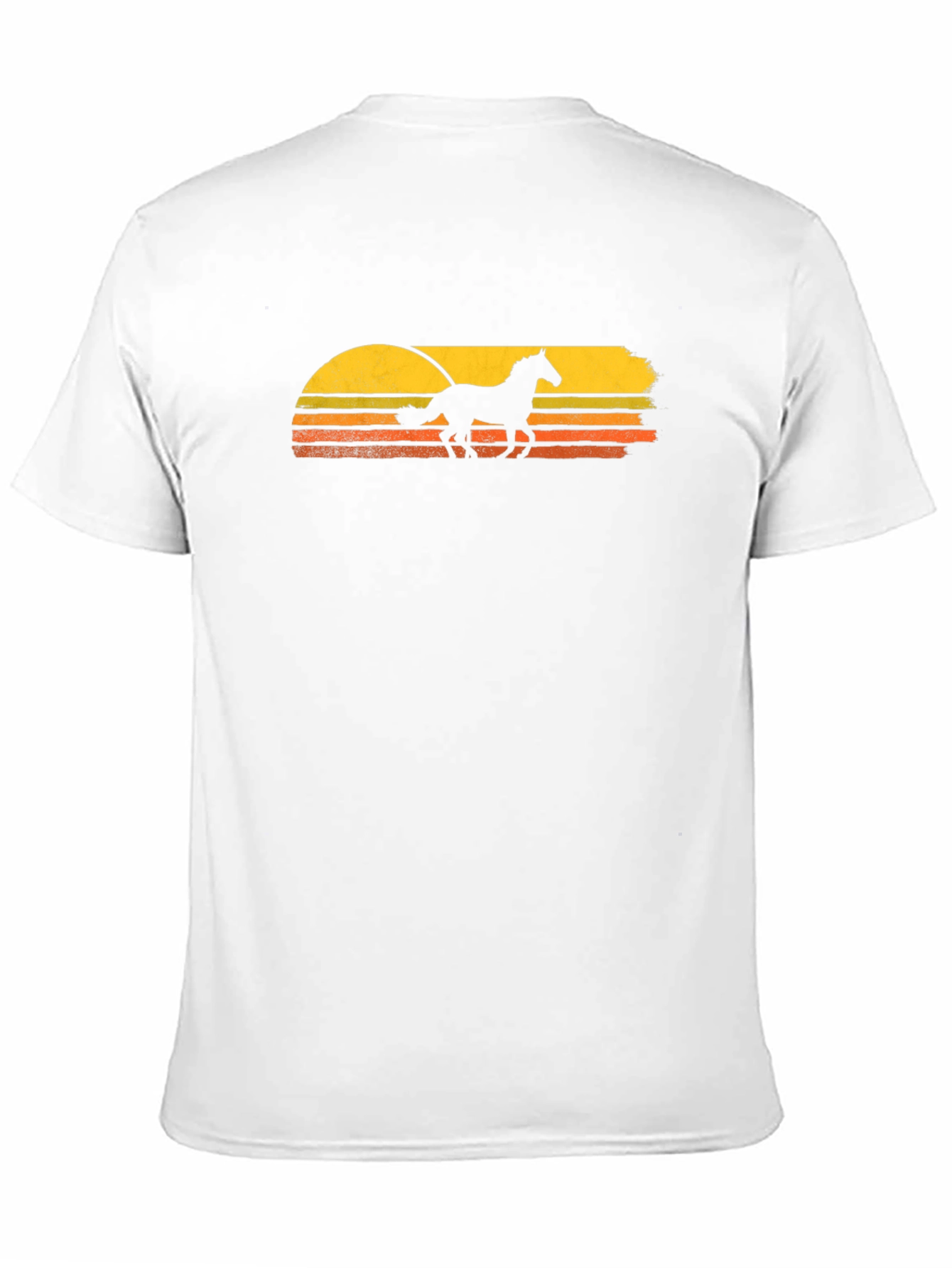 Horse Sunset T-Shirt - Retro Style Black Tee