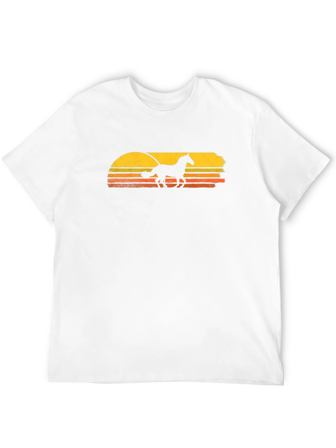 Horse Sunset T-Shirt - Retro Style Black Tee